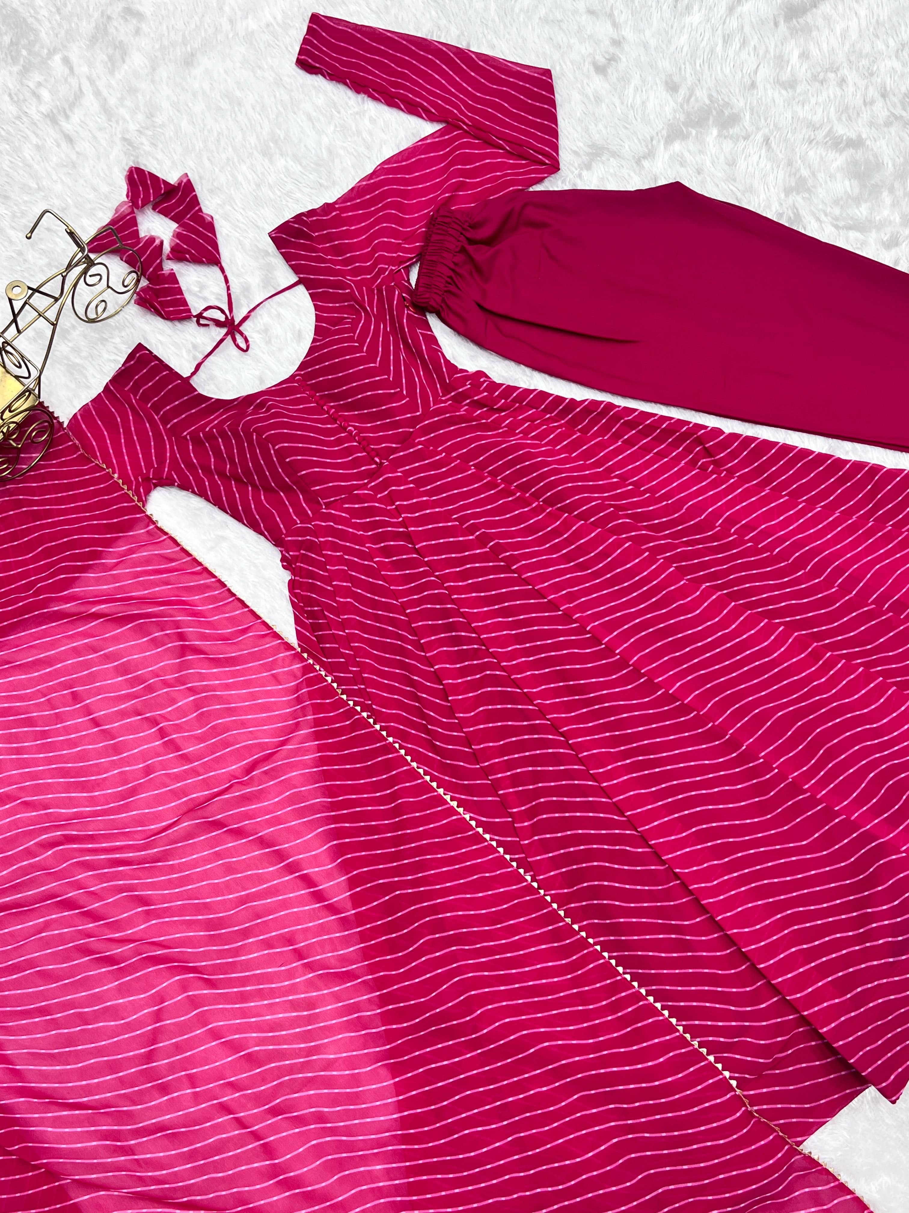 Splendid Faux Georgette Printed Fully Stitched Anarkali Pant Suit