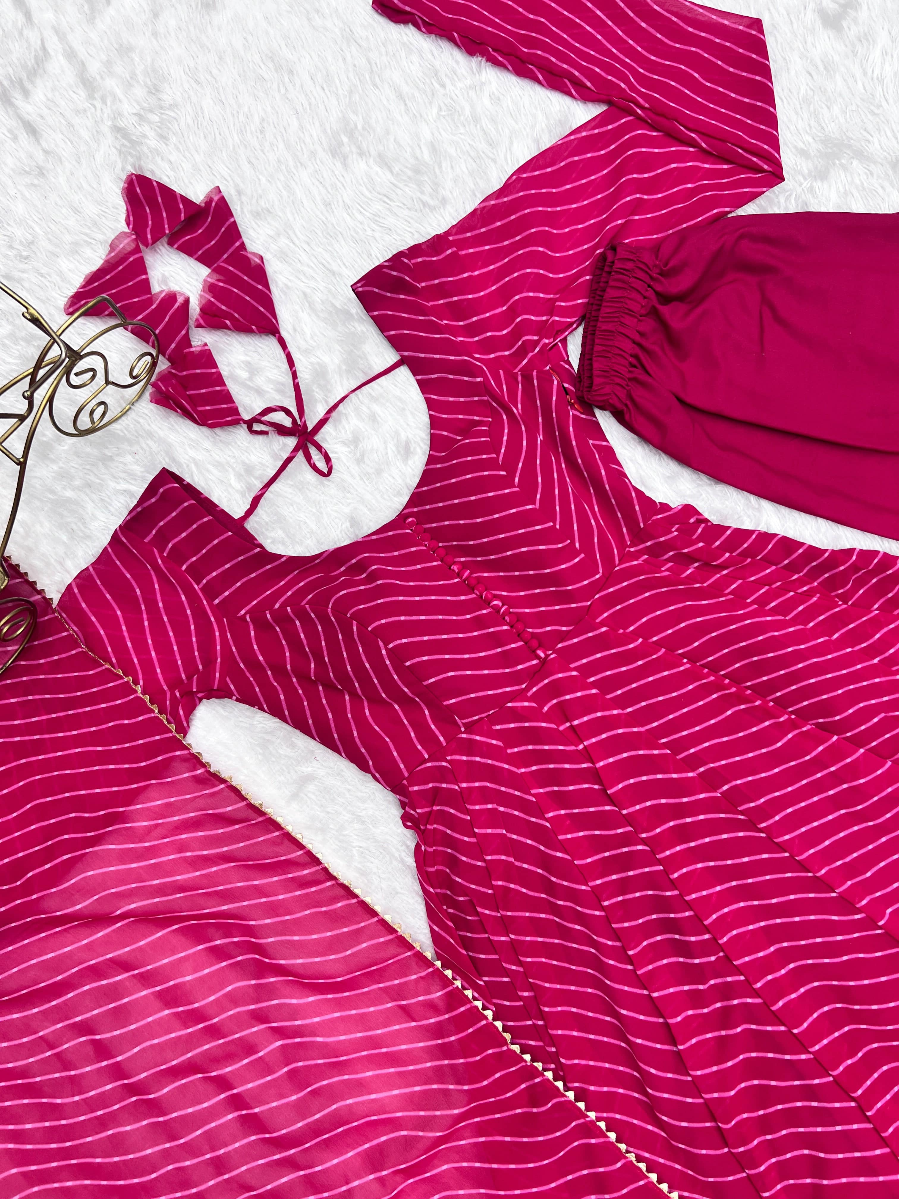 Splendid Faux Georgette Printed Fully Stitched Anarkali Pant Suit