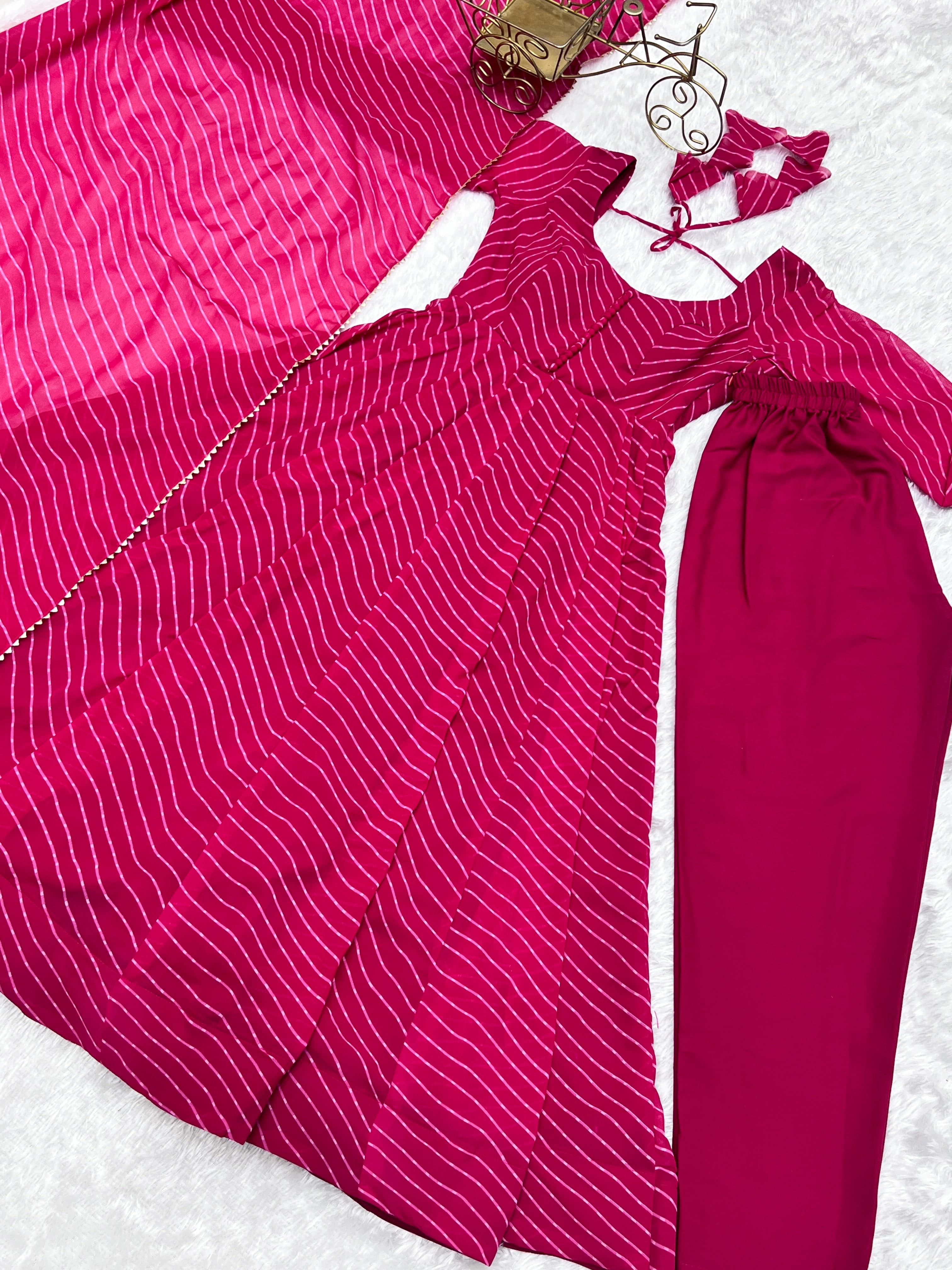 Splendid Faux Georgette Printed Fully Stitched Anarkali Pant Suit