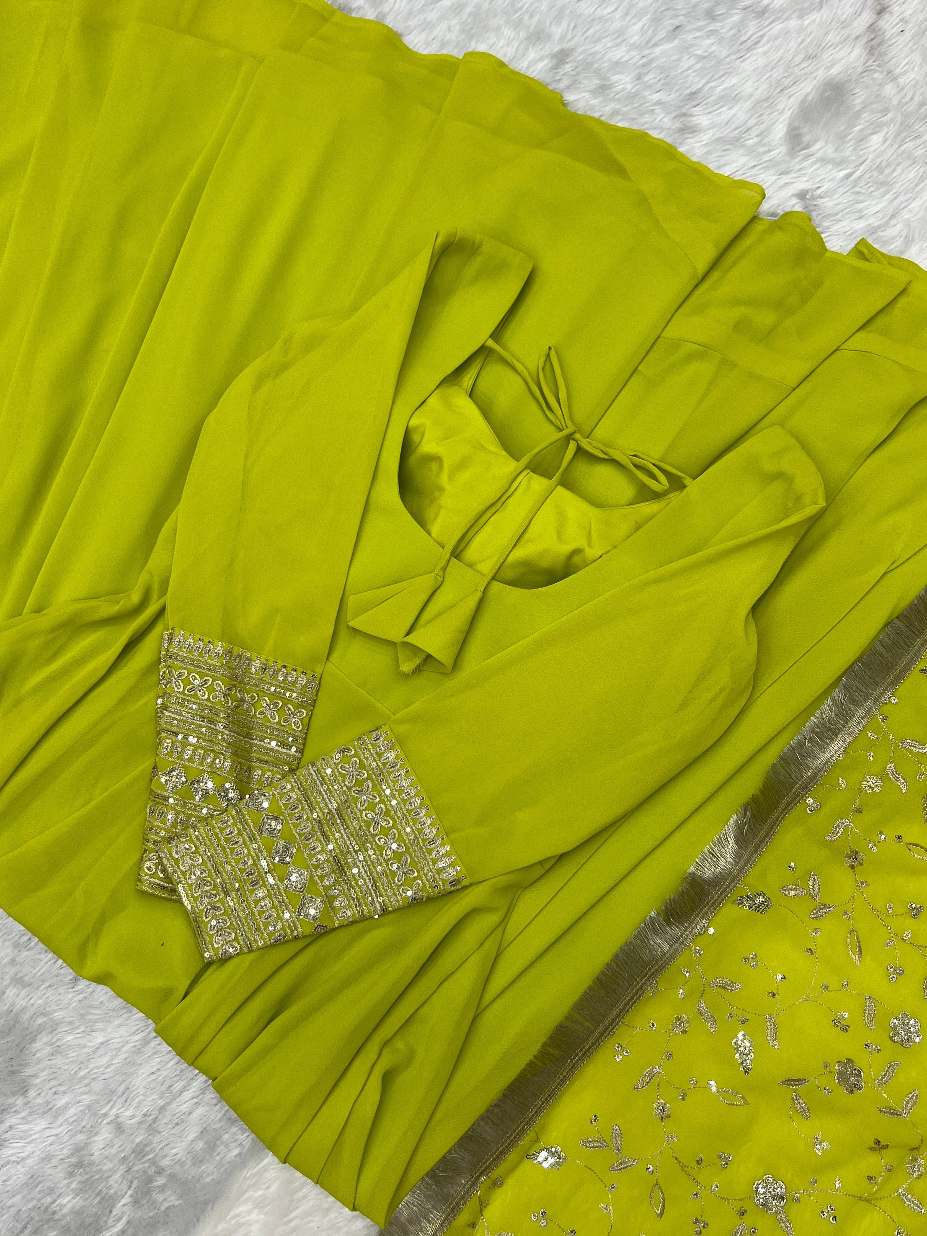 Radiant Faux Georgette Fully Flared Designer Anarkali Pant Suit