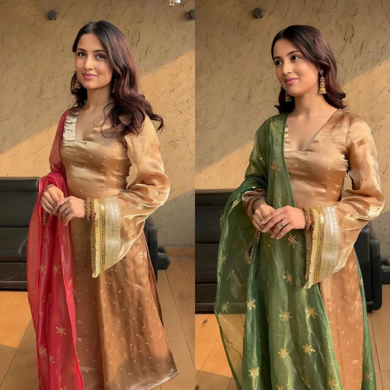 Kamlika Duble Duptta Red & Green