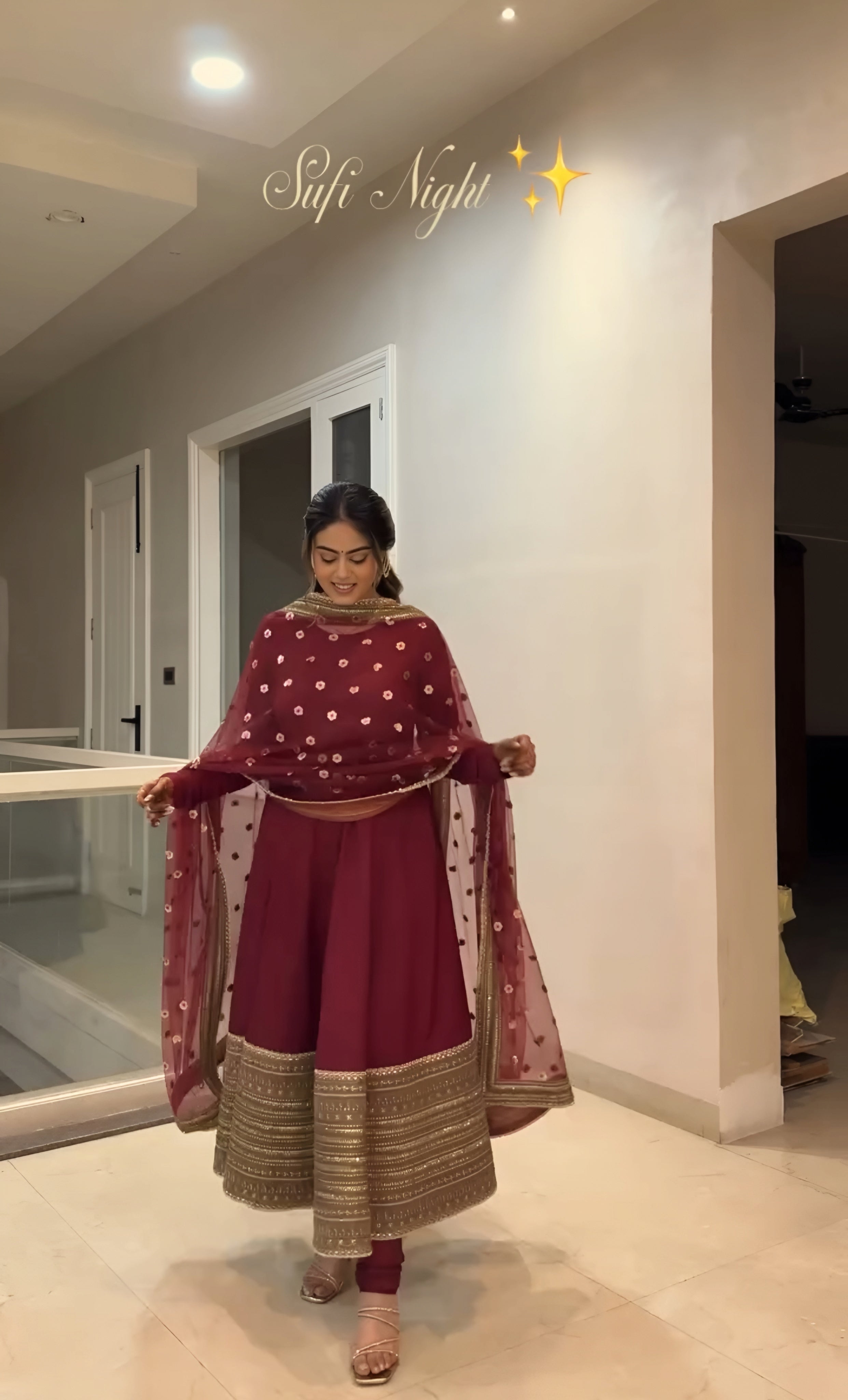 Liksha Premium Red Anarkali Suit Set
