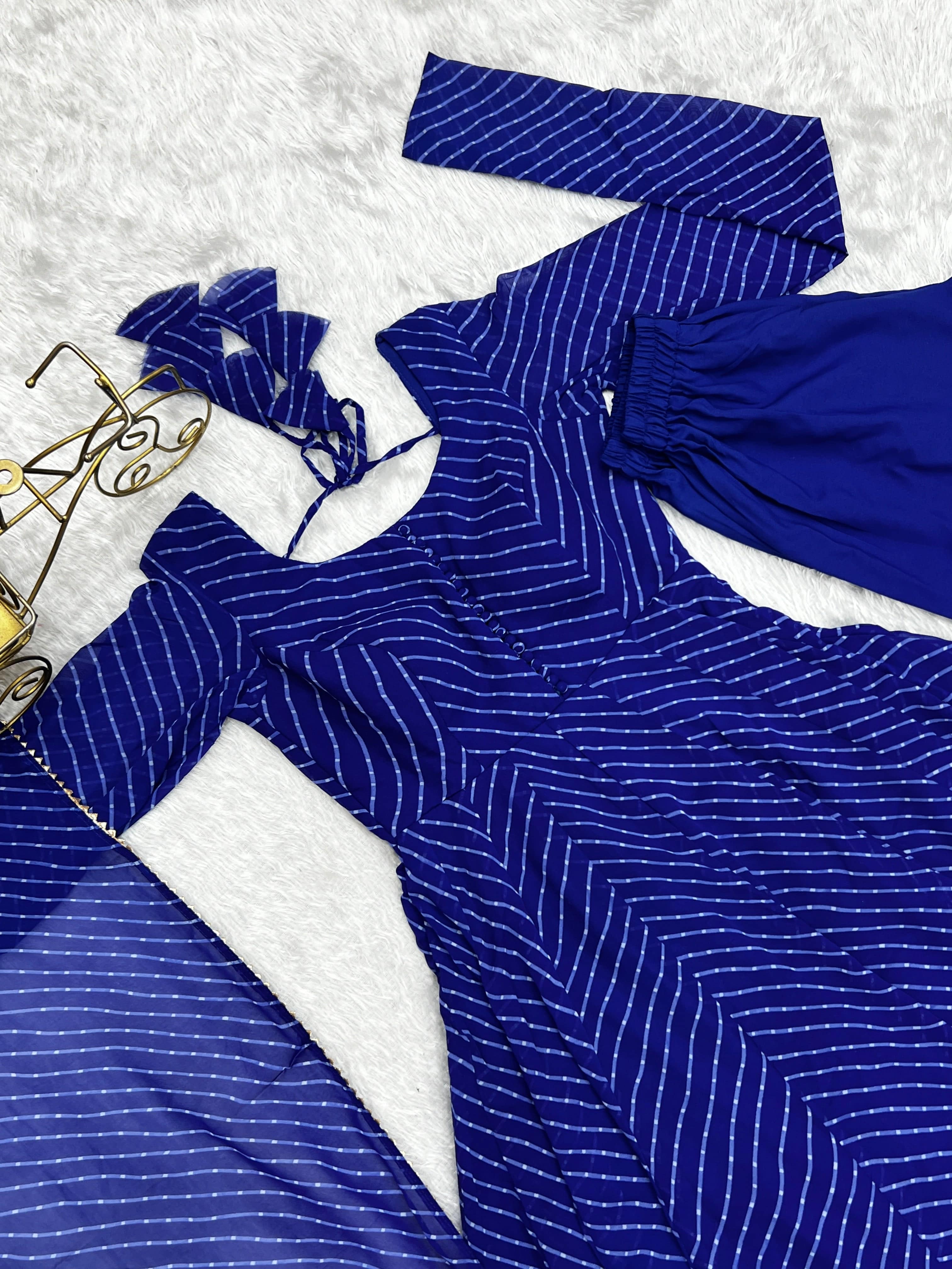 Splendid Faux Georgette Printed Fully Stitched Anarkali Pant Suit