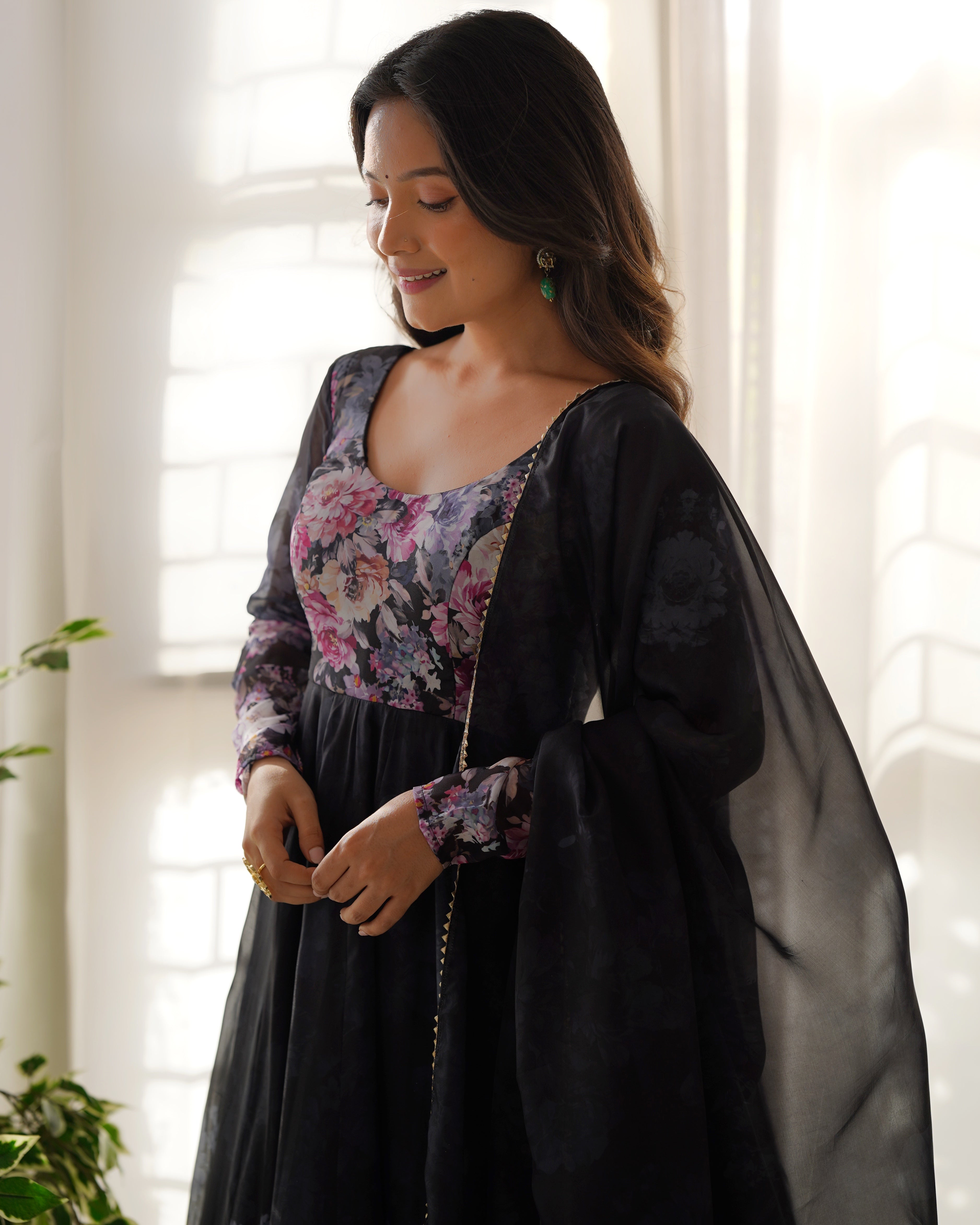 Premium Quality Silk Gown Anarkali Suit Set