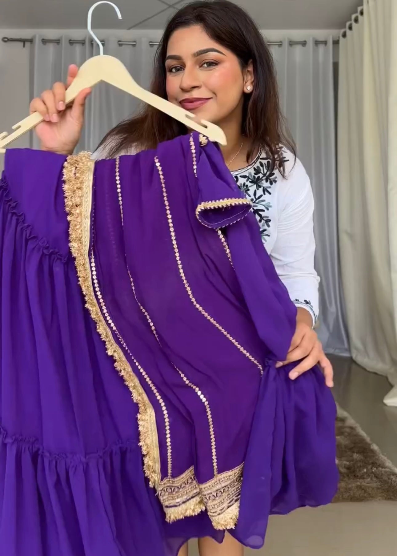 Royal Purple 17-Meter Flair Anarkali Dress