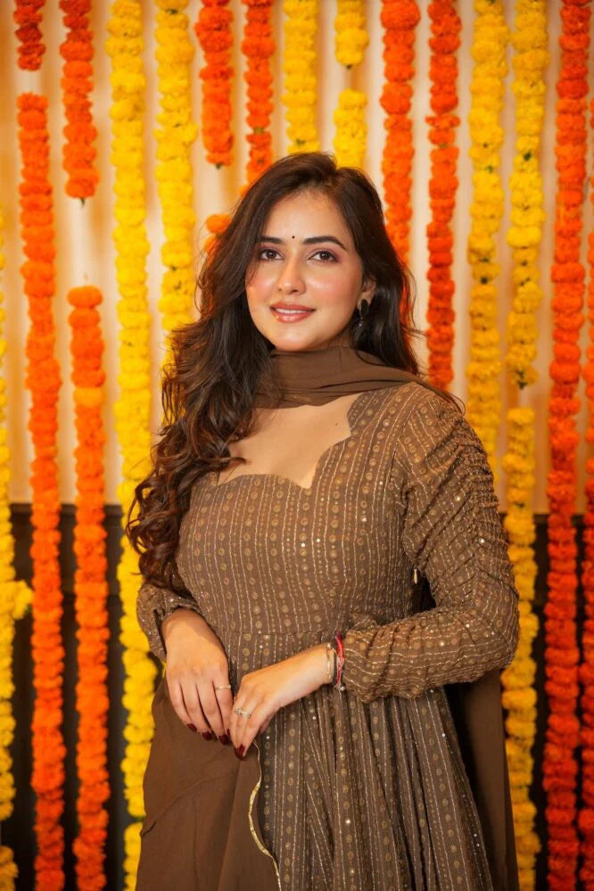 Premium Quality Chocolate Anarkali Suit Set