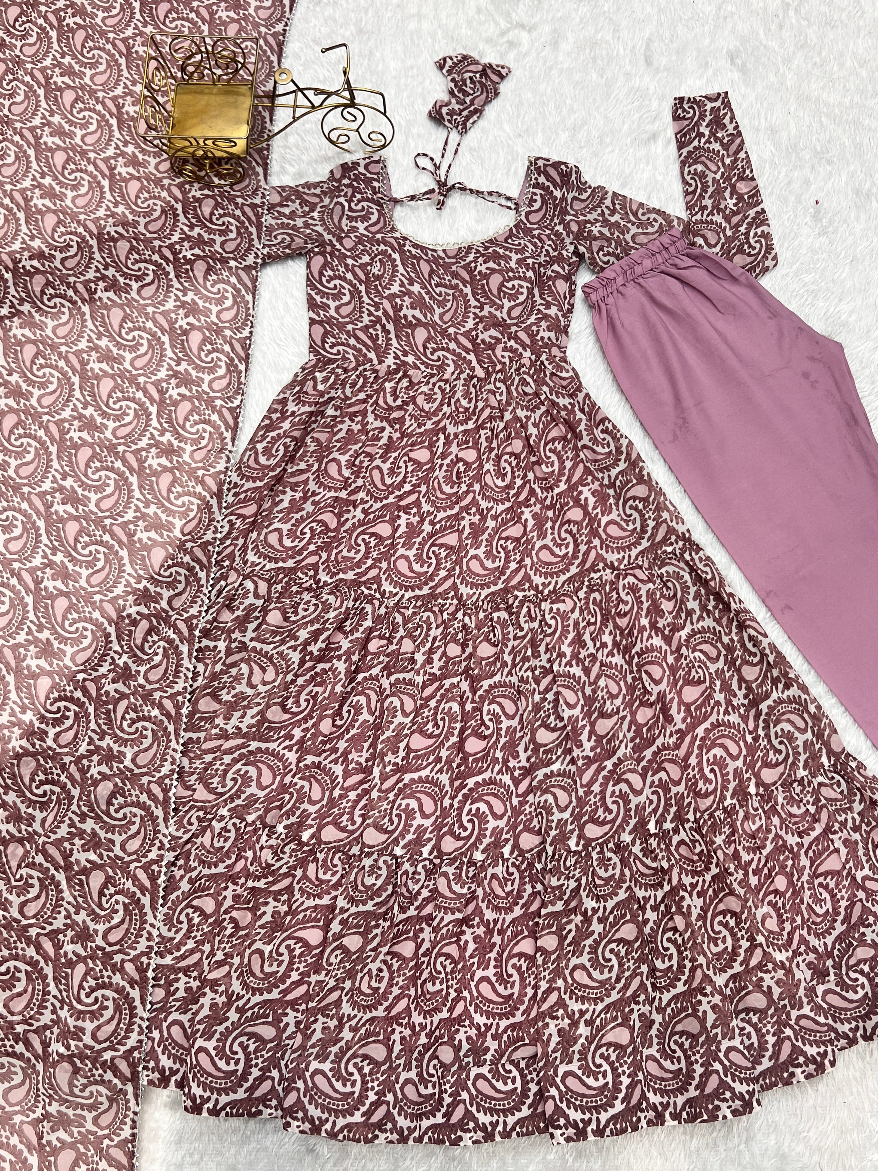 Amazing Digital Printed Faux Georgette Anarkali Pant Suit