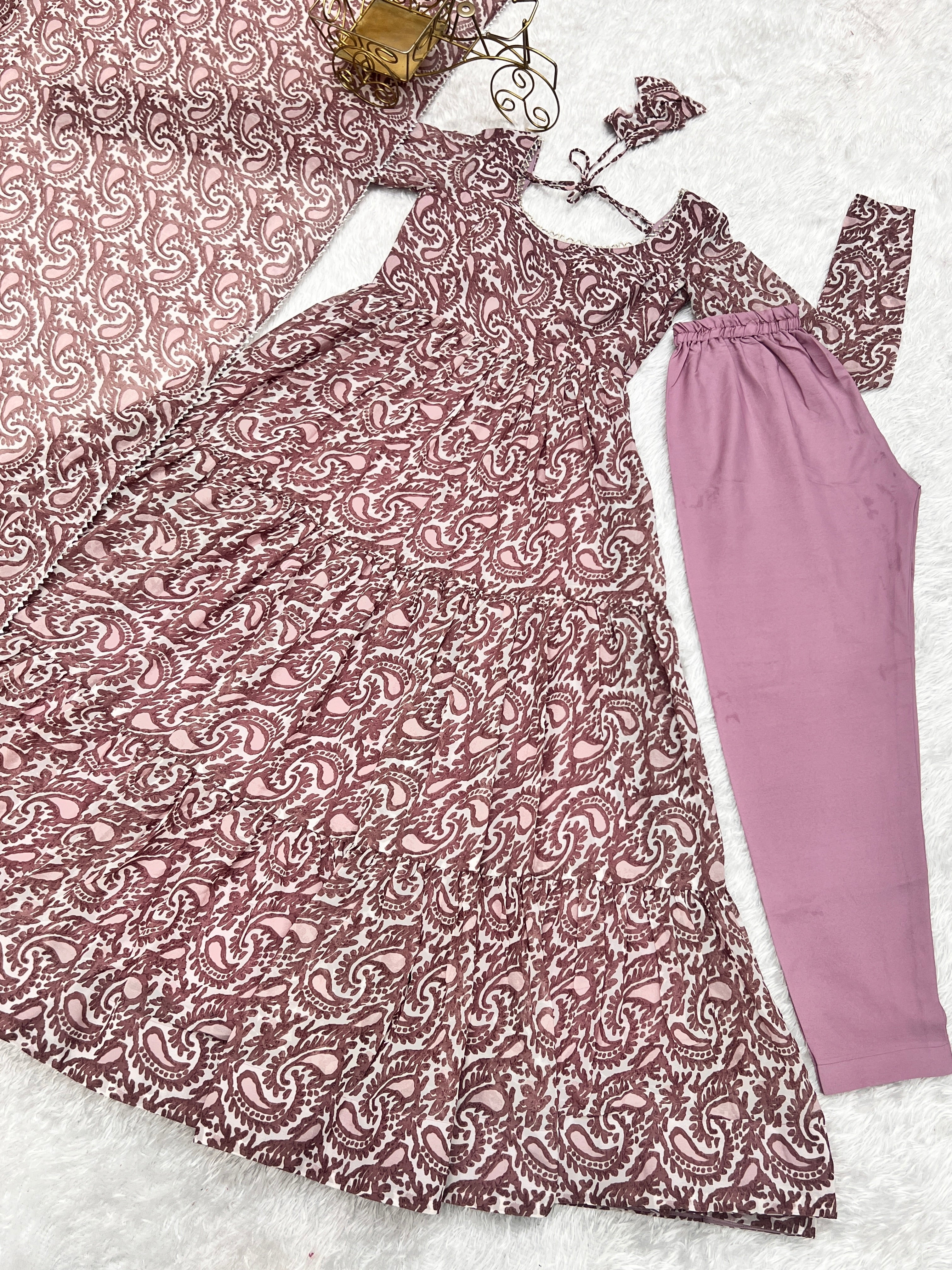 Amazing Digital Printed Faux Georgette Anarkali Pant Suit