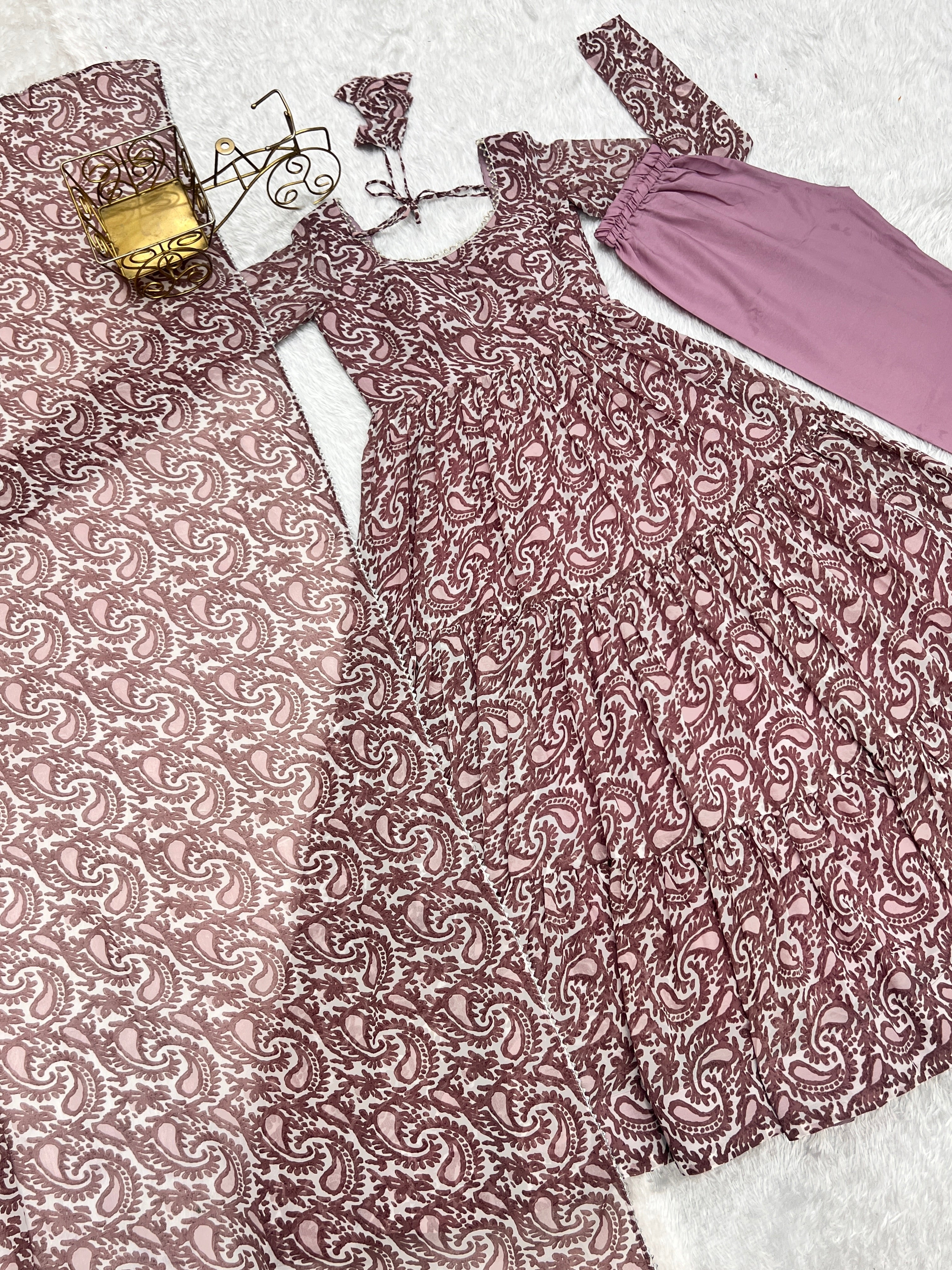 Amazing Digital Printed Faux Georgette Anarkali Pant Suit