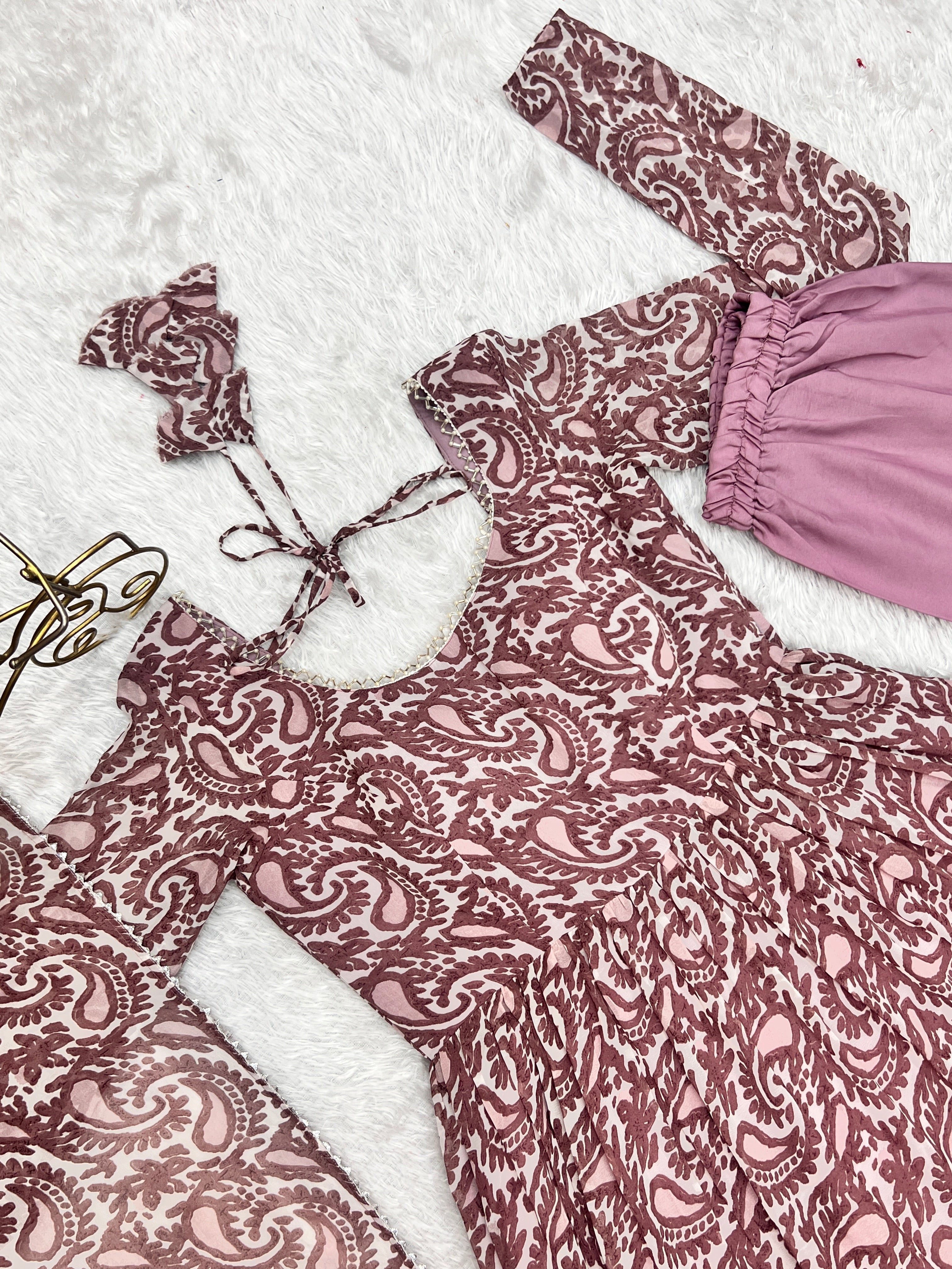 Amazing Digital Printed Faux Georgette Anarkali Pant Suit