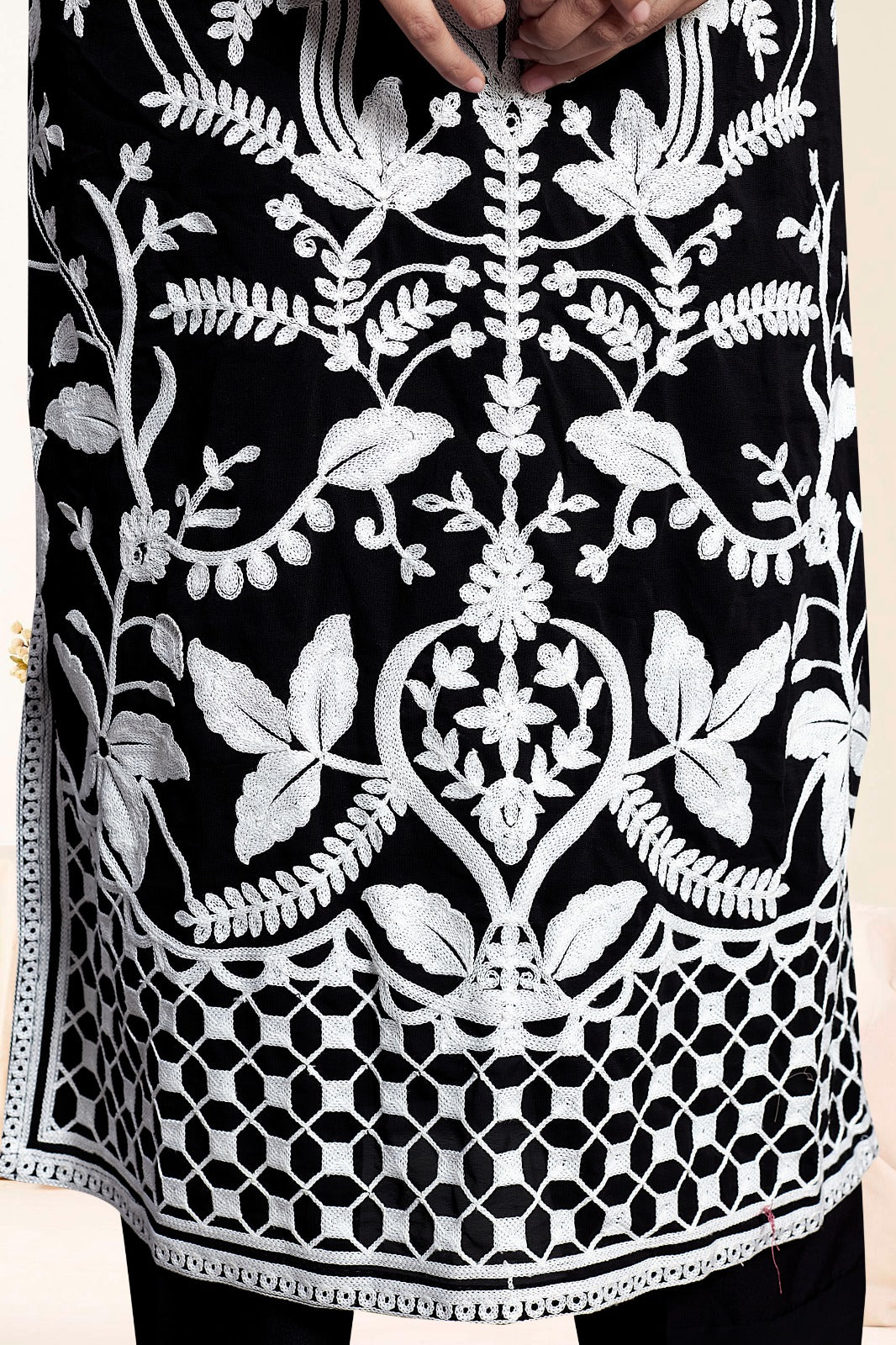 Black Embroidered Ethnic Suit Set With Dupatta