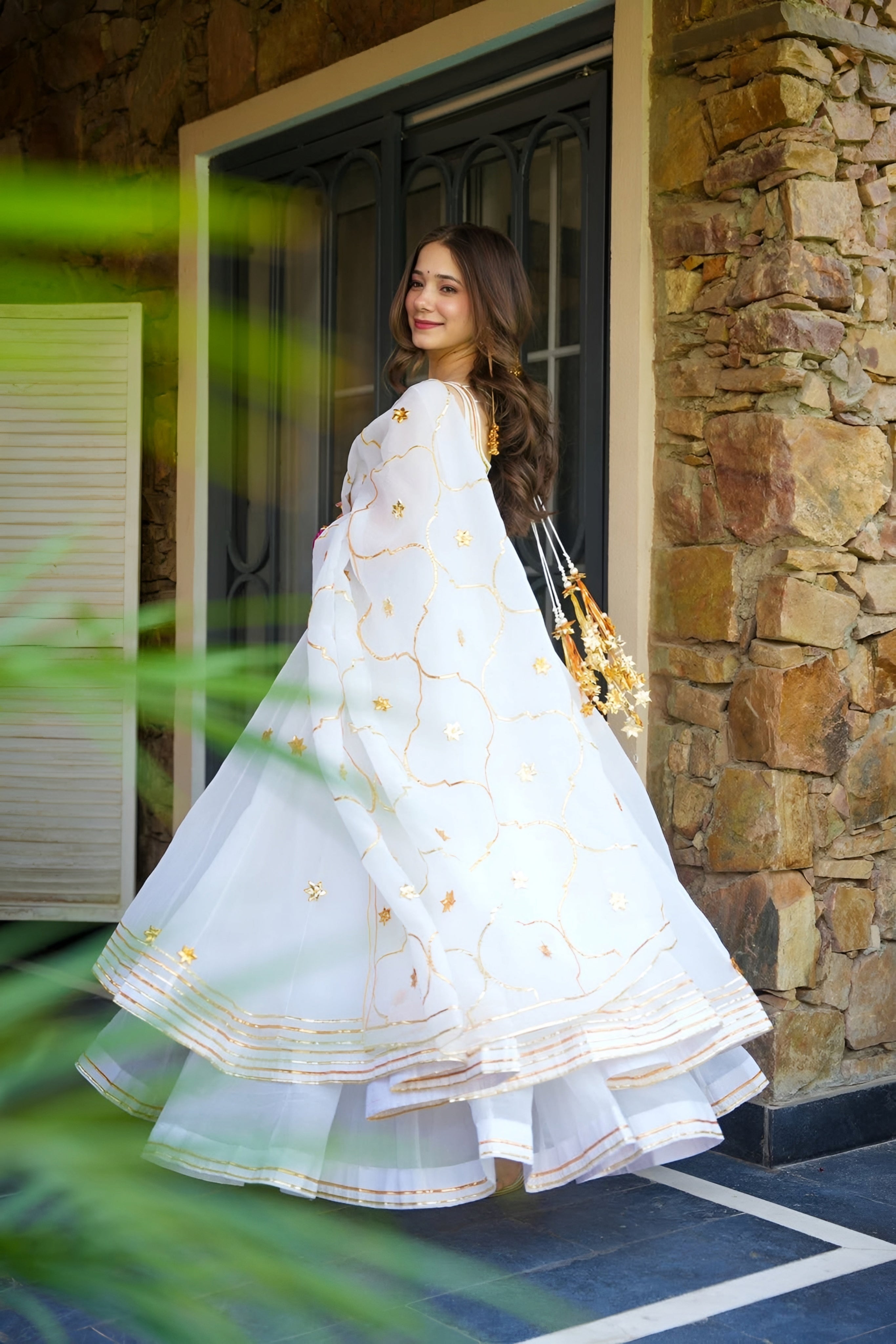 Shubhra Faux Georgette Glint Kurta Set