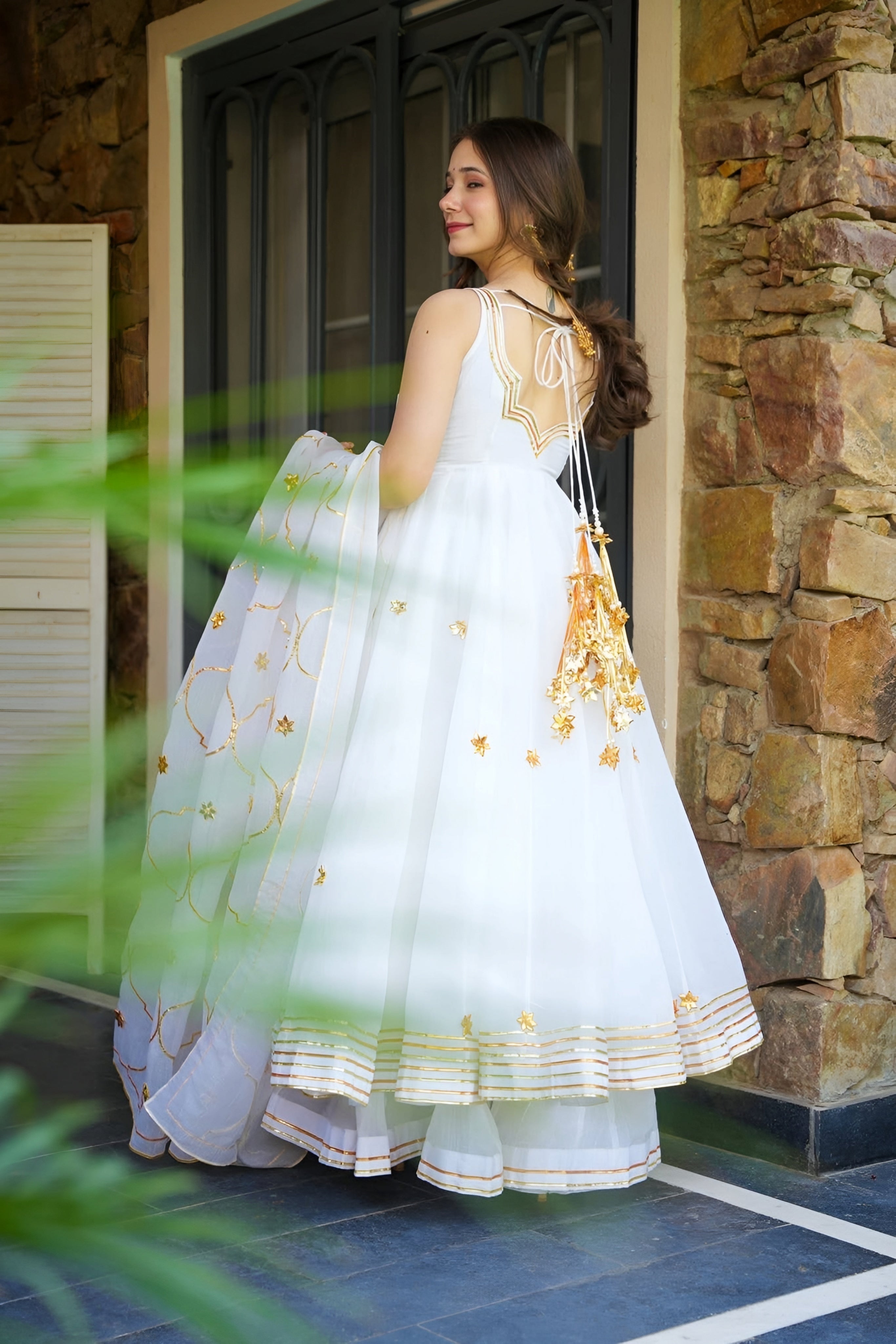 Shubhra Faux Georgette Glint Kurta Set