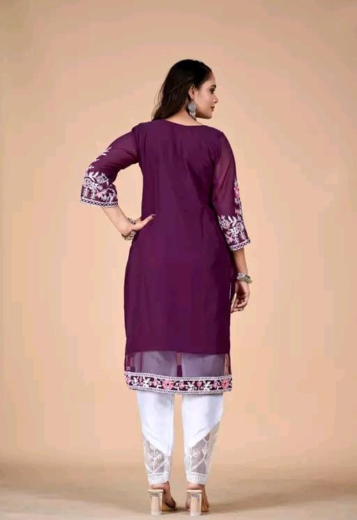 NEW DESIGNER FLORAL PRINT EMBROIDERY KURTA SETS