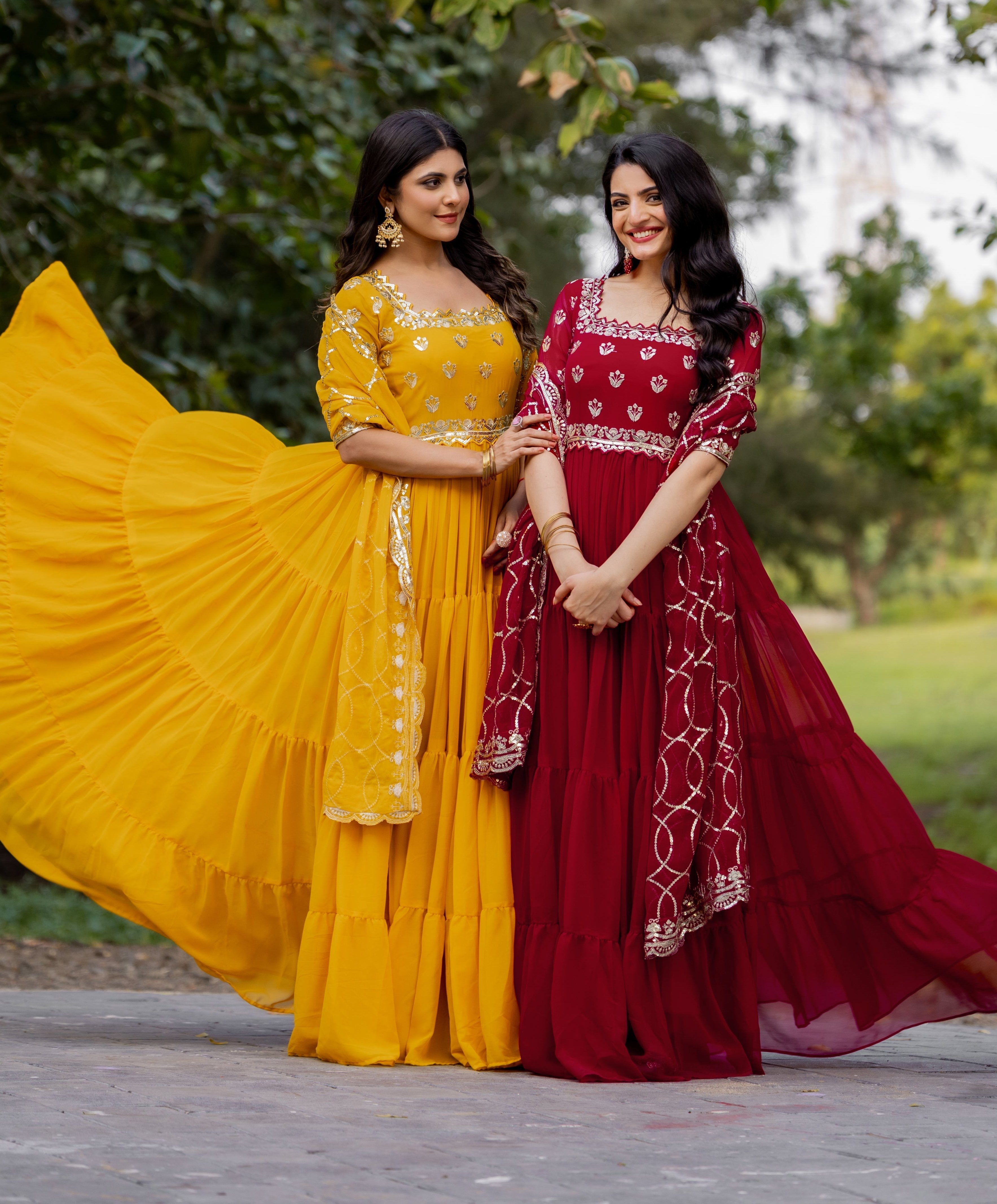 Magnificent Georgette Intricate Sequins Embroidered Suit