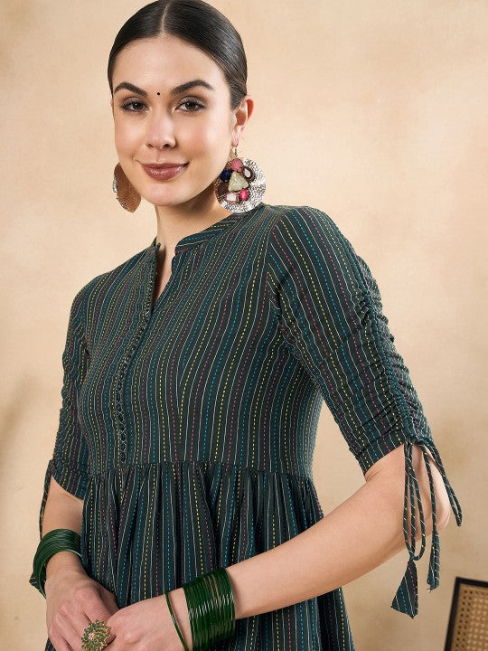 Katha Deatil Pure Cotton Anarkali Kurti