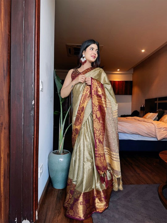 Zari Woven Tassel Saree