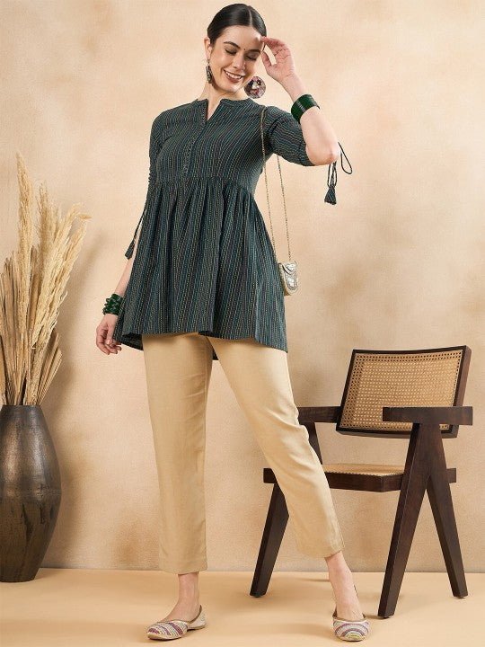 Katha Deatil Pure Cotton Anarkali Kurti