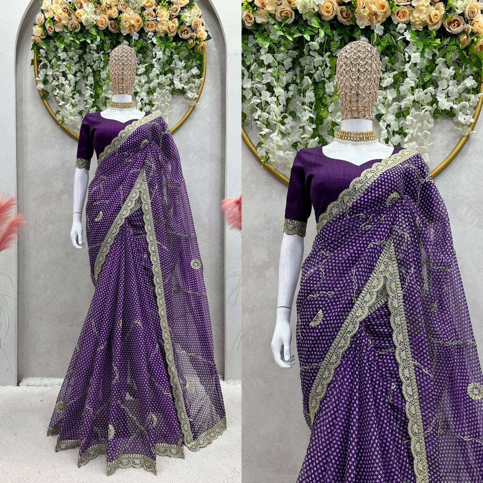 Beautiful Designer Saree on Tebby Silk Febric with Digital Print & Coding with Thred work and Blouse