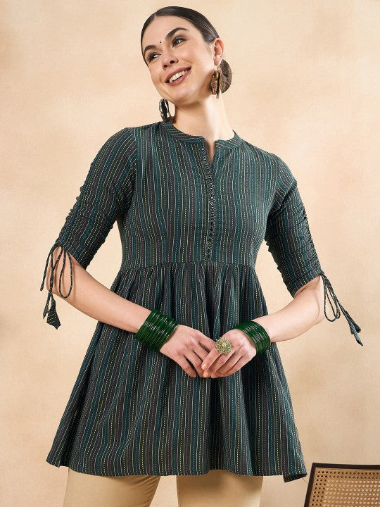 Katha Deatil Pure Cotton Anarkali Kurti