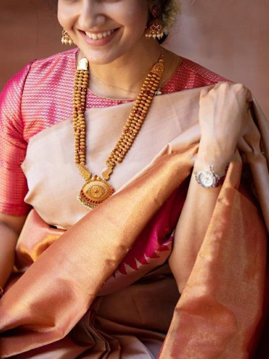 Ethnic Motif Woven Design Zari Banarasi Saree