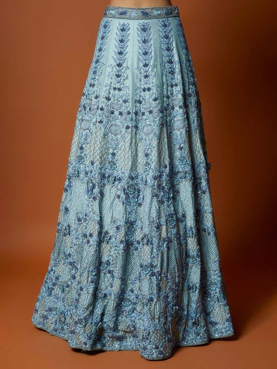 Embroidered Sleeveless Ready to Wear Lehenga & Blouse With Dupatta