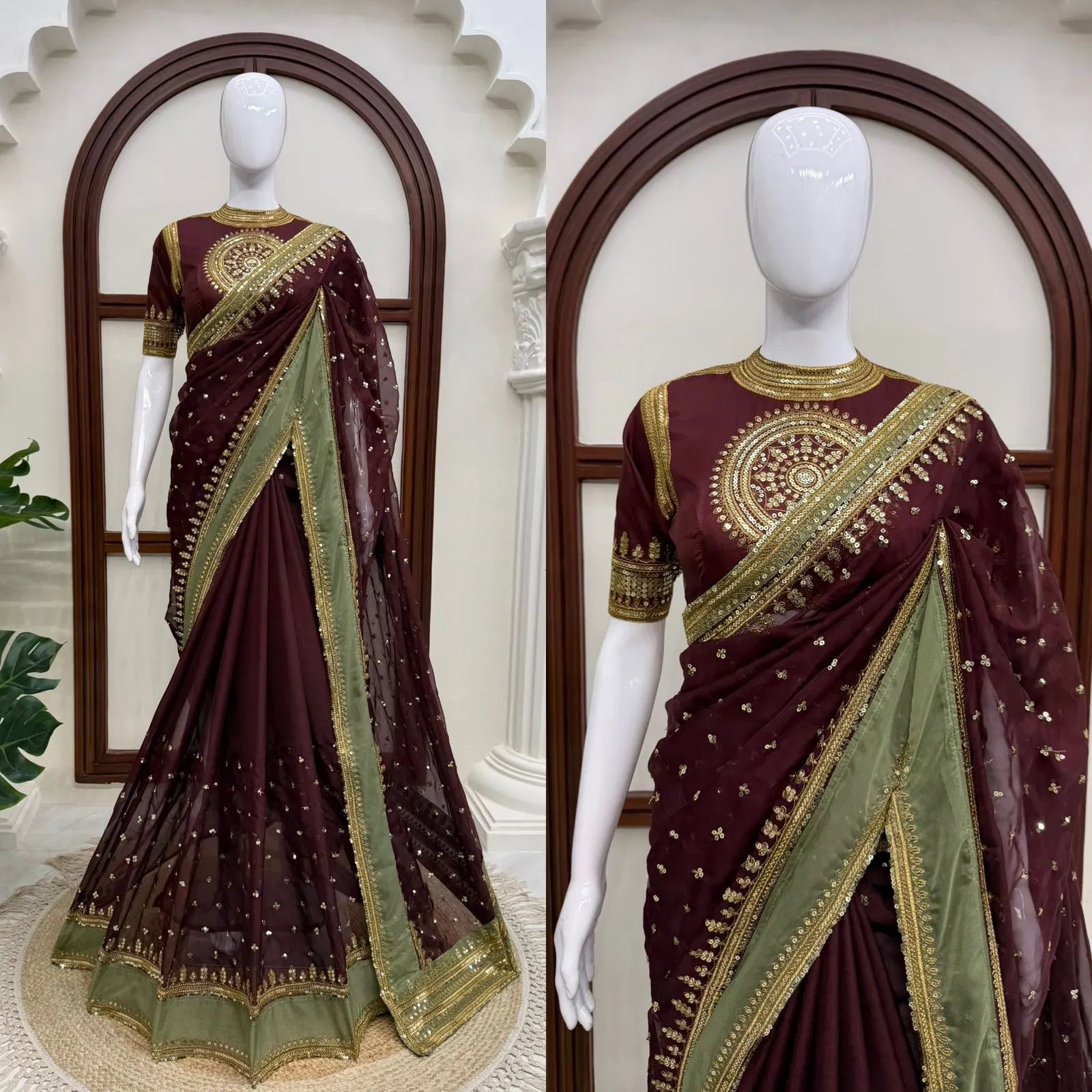 Tibby Silk Saree with Sequin Blouse