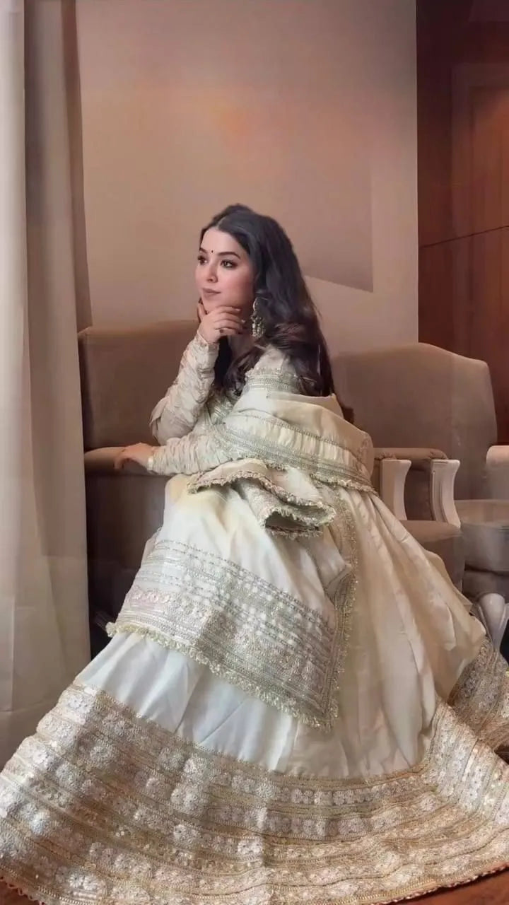 Chinon Embroidered Anarkali Suit Set with Dupatta