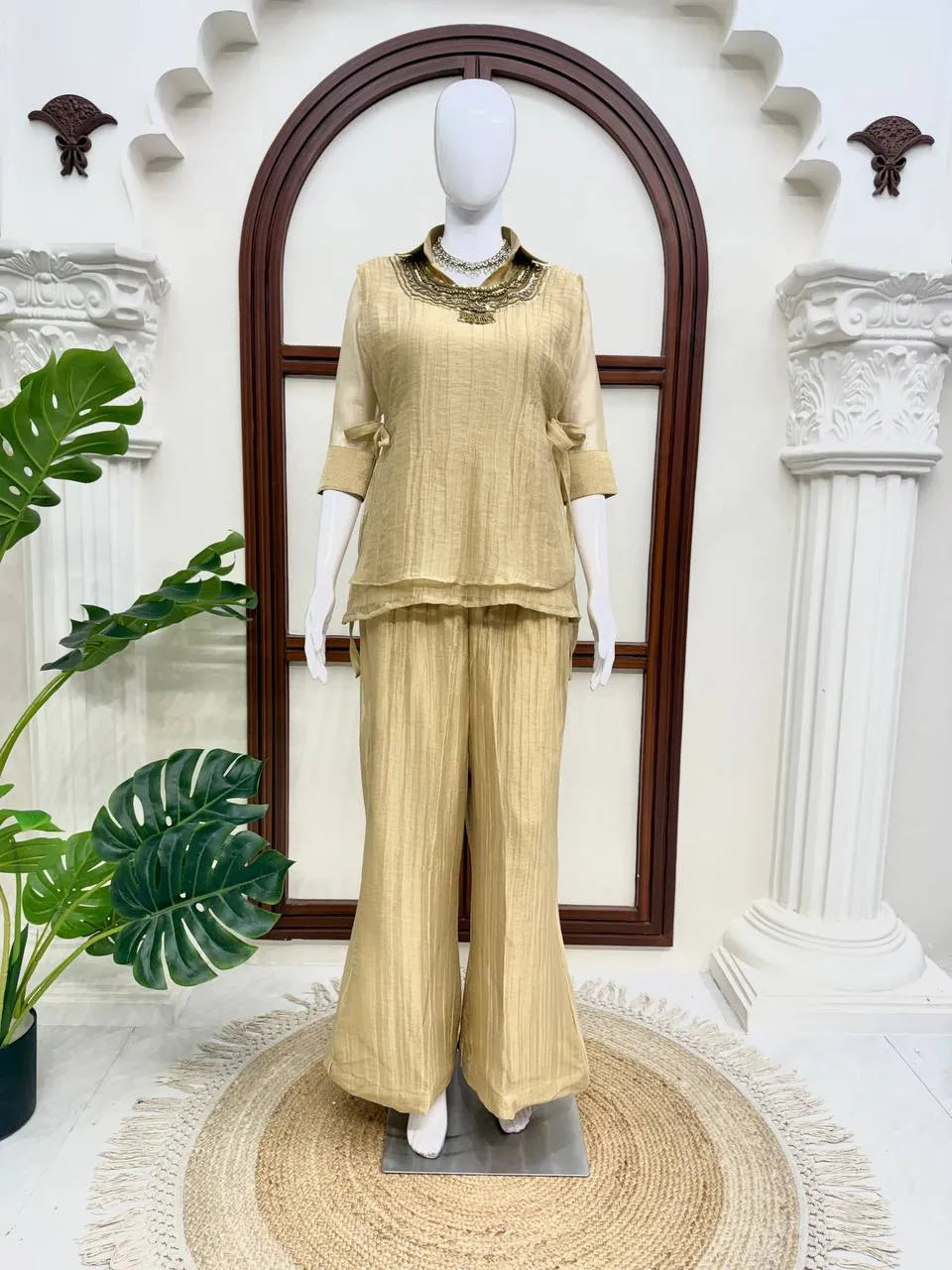 embroidered yellow kurta