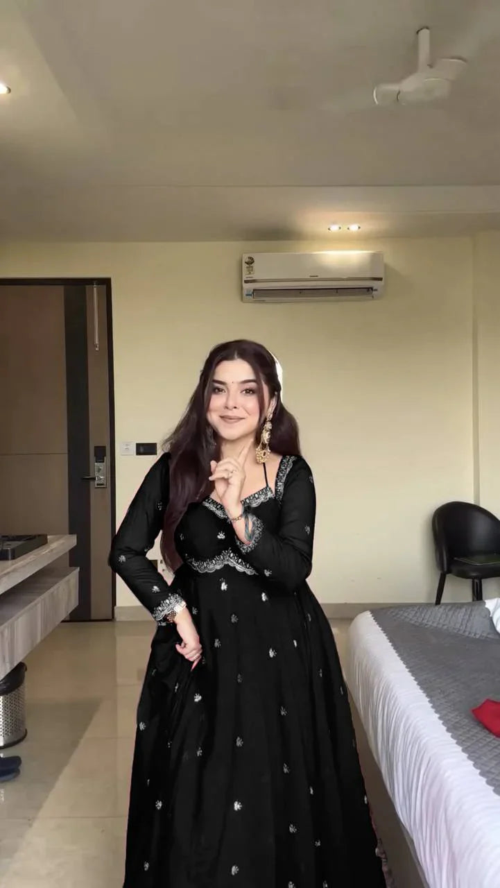 Classic Black Special Anarkali Premium Suit Set