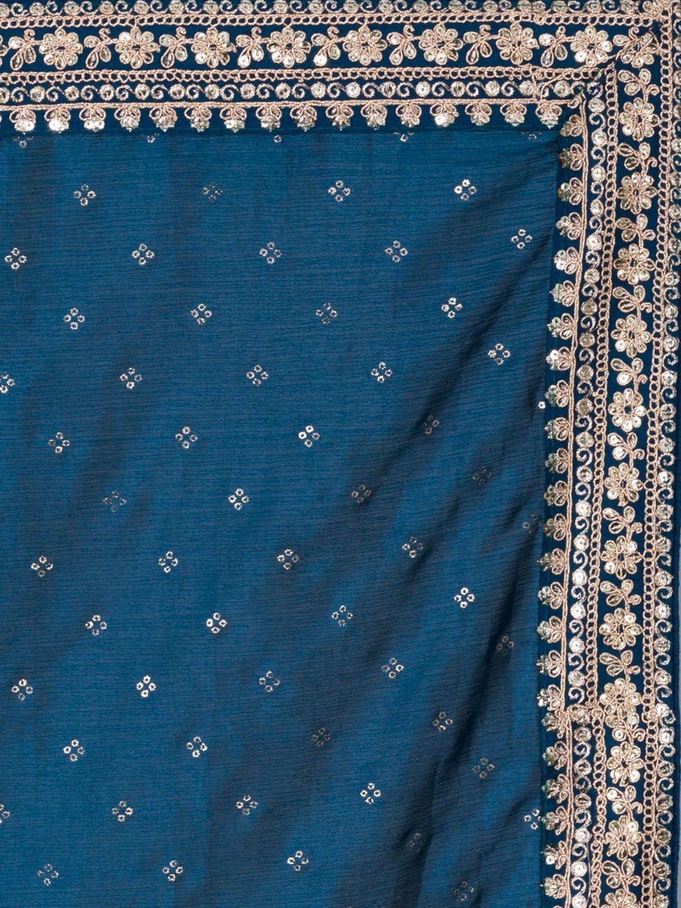 Exclusive Beautiful Peacock Blue Color Silk Saree with Zari embroidery with sequins work Sari