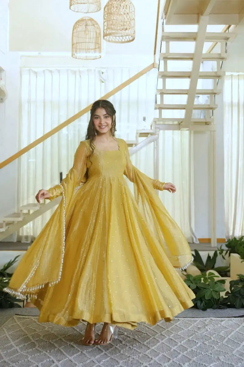 Salsa Silk Anarkali Set with Dupatta