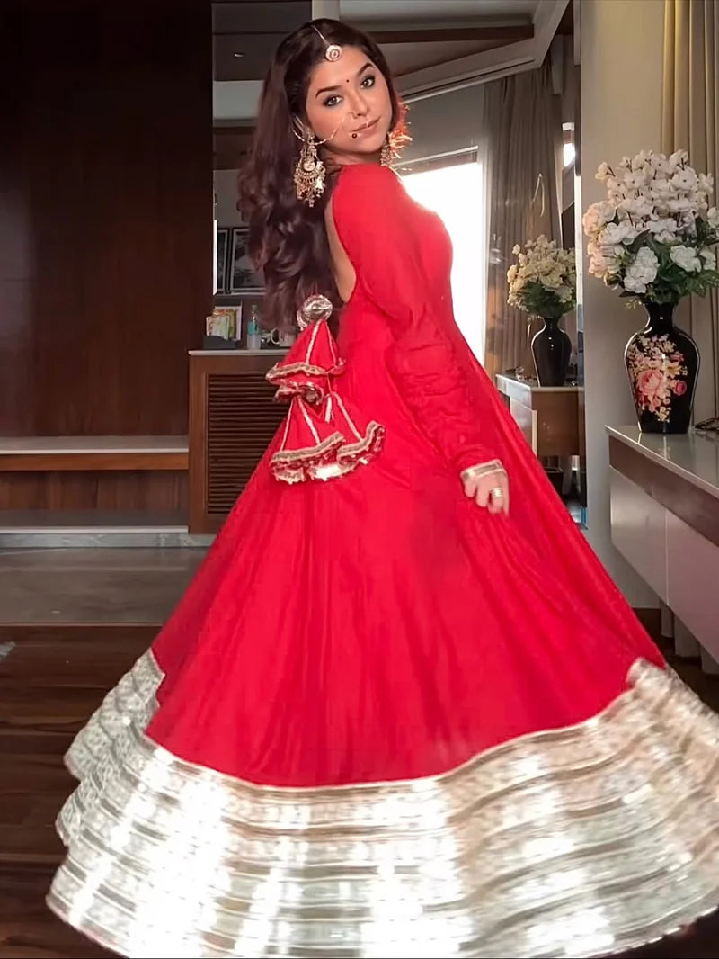 Maharani Red Karva Chauth Special Anarkali Suit Set