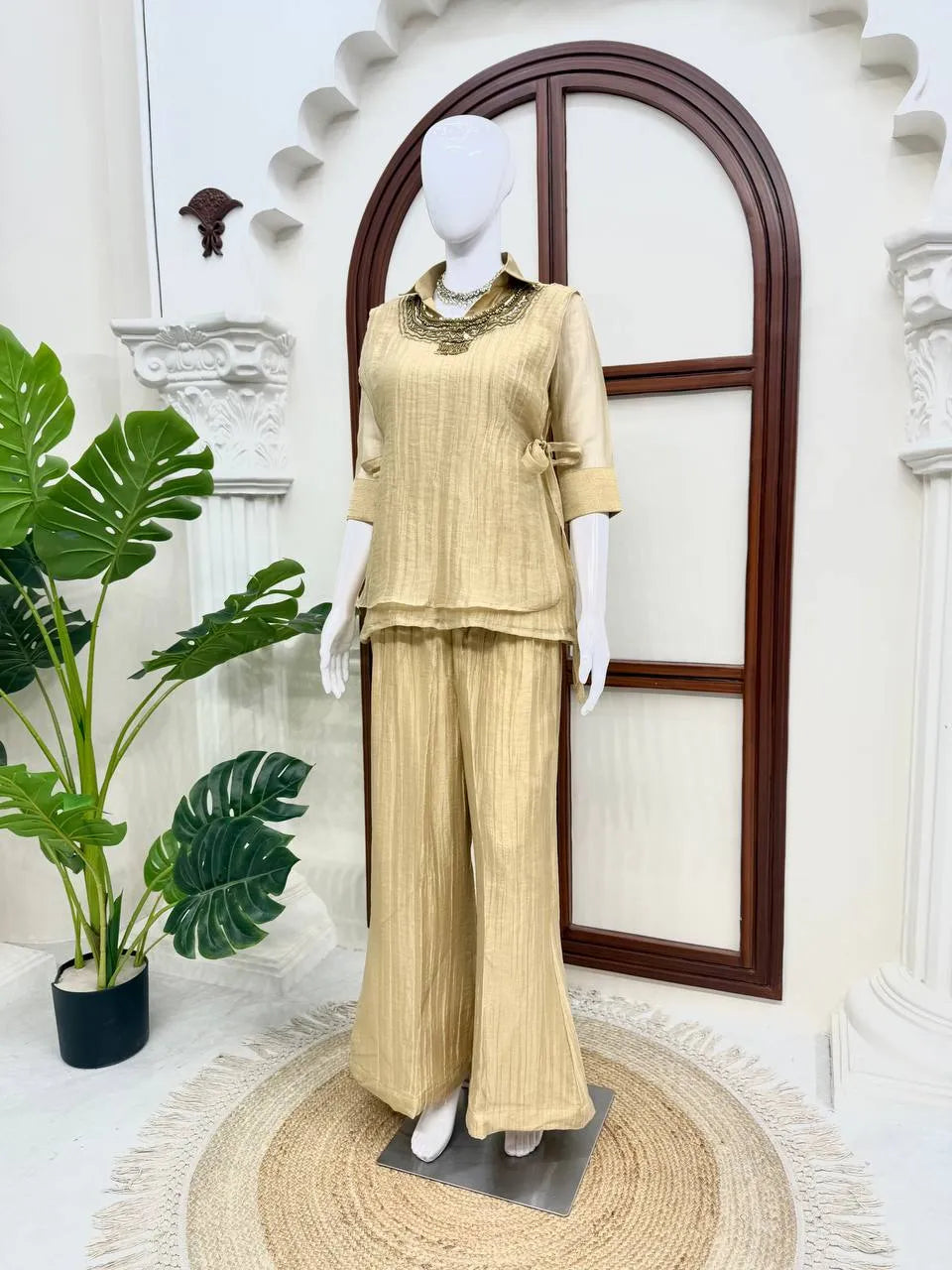 kurta palazzo with shrug