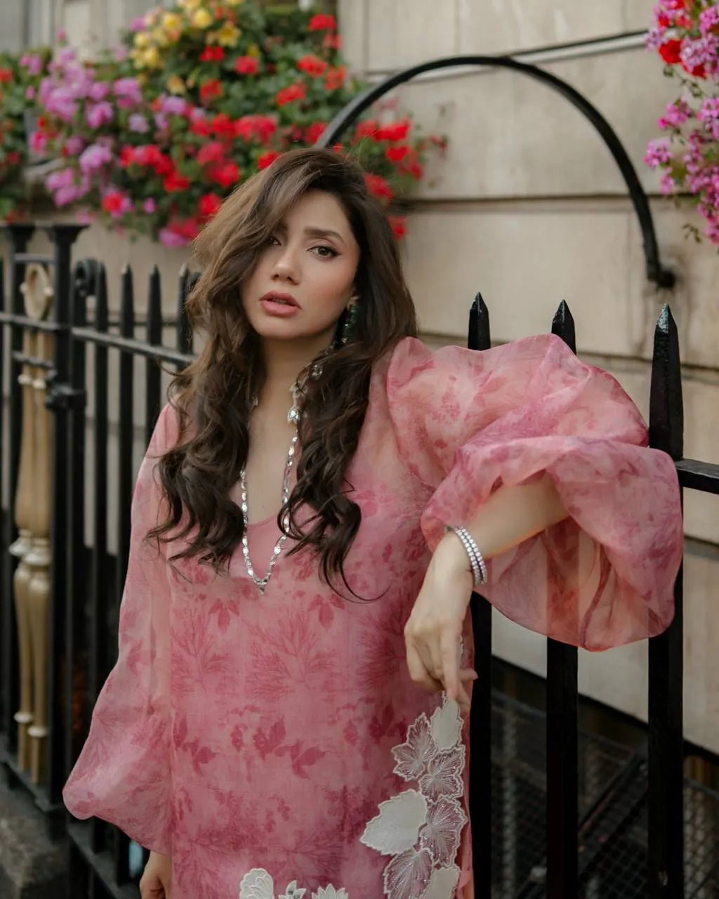 Blush Pink Organza Shrug Kurta Pant Set
