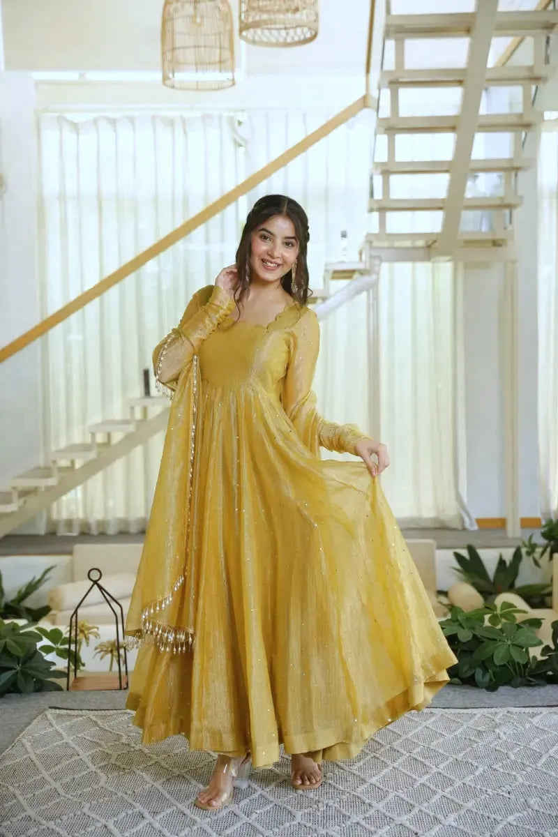 Salsa Silk Anarkali Set with Dupatta