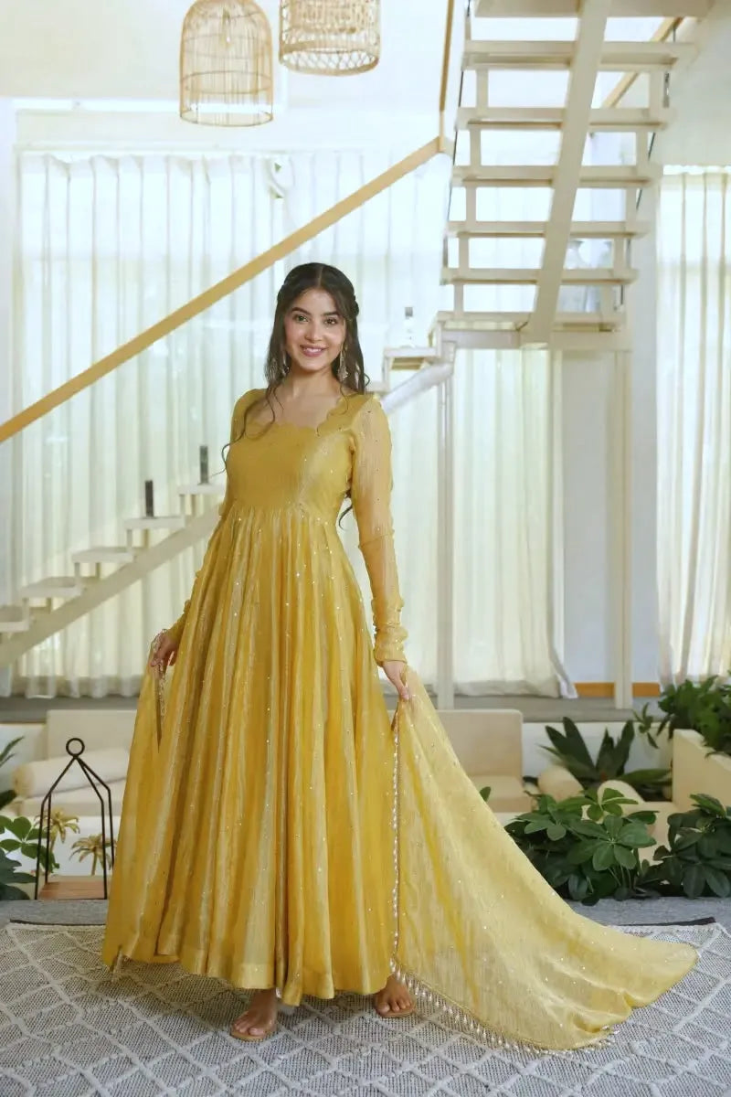 Salsa Silk Anarkali Set with Dupatta