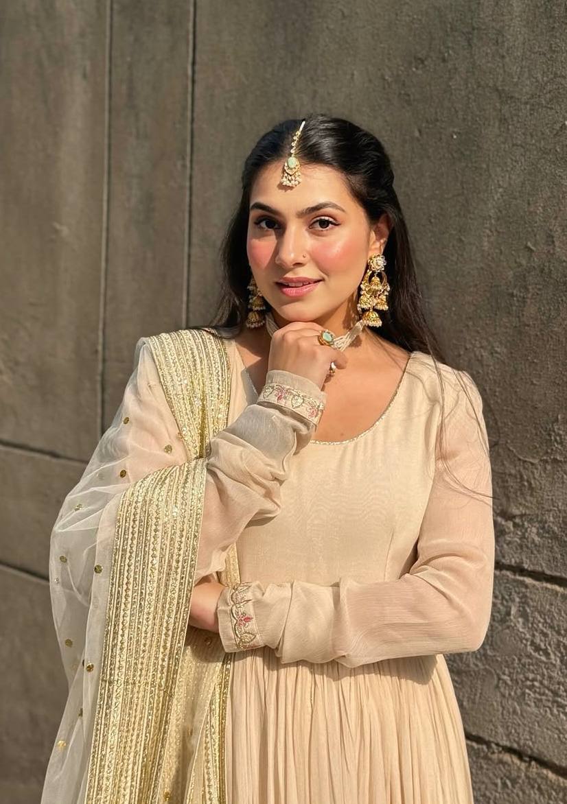 Rangrez off white Anarkali Premium Suit Set