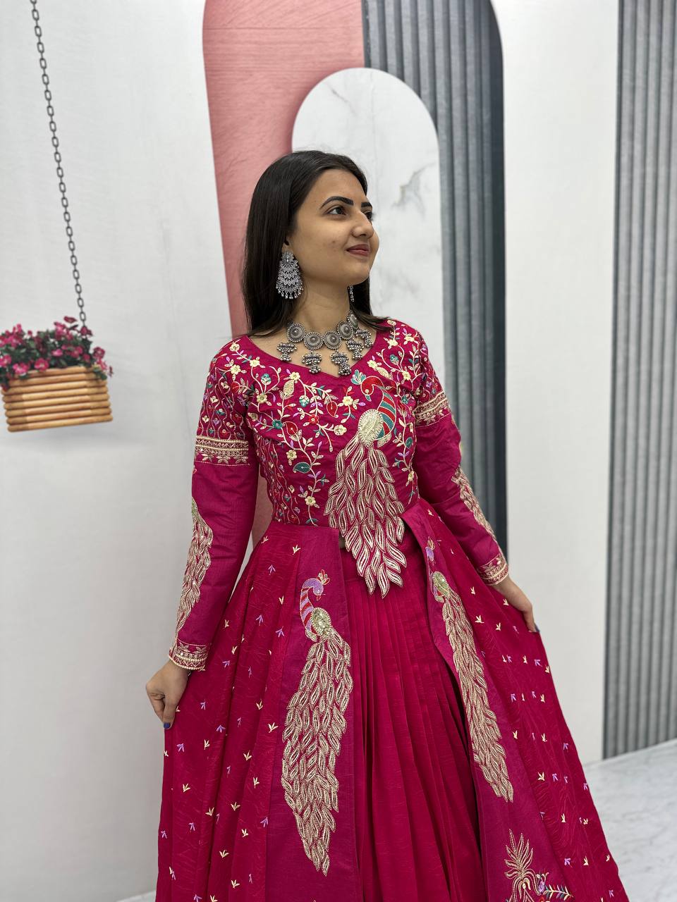 Premium Quality Heavy Traditional Crop Top with Shrug With Color