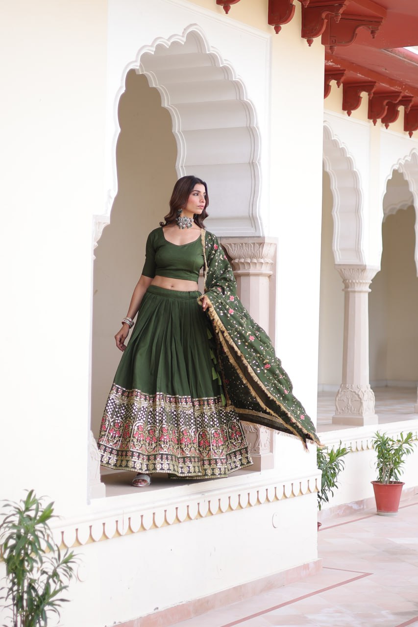 Luxury Thread & Sequins Readymade Lehenga Set