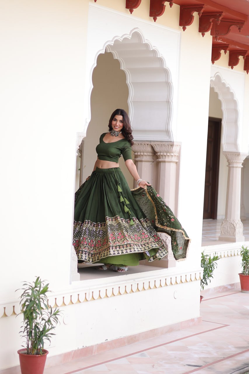 Luxury Thread & Sequins Readymade Lehenga Set