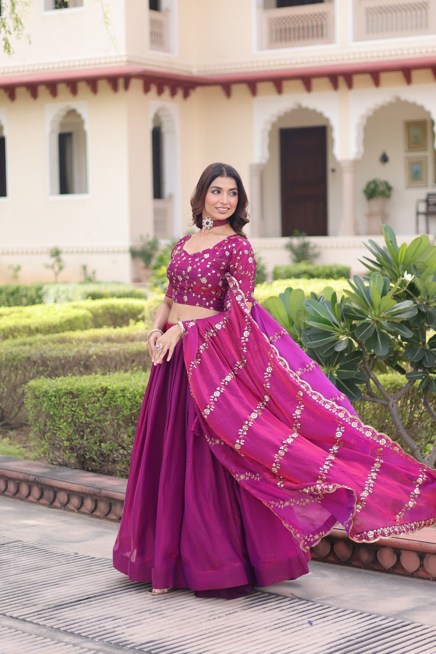 Luxury Thread & Sequins Readymade Lehenga Set