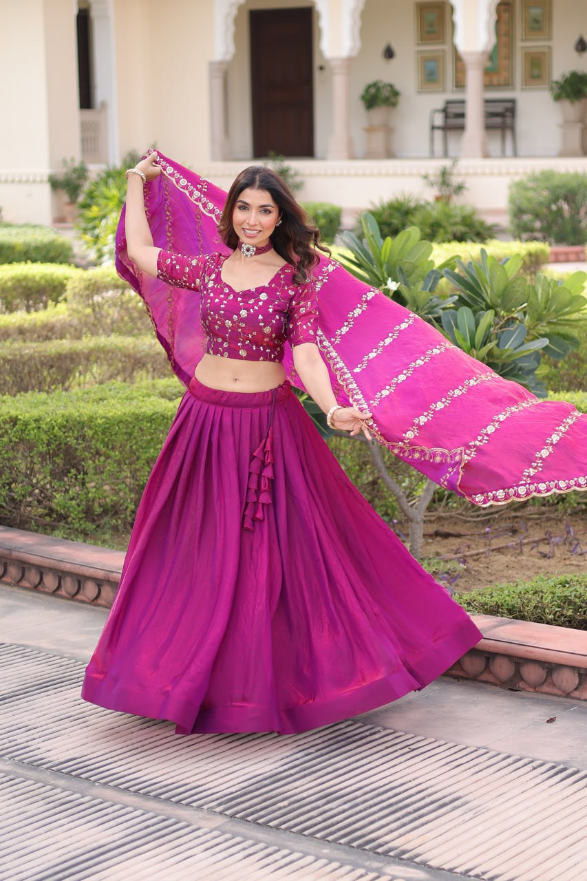 Luxury Thread & Sequins Readymade Lehenga Set