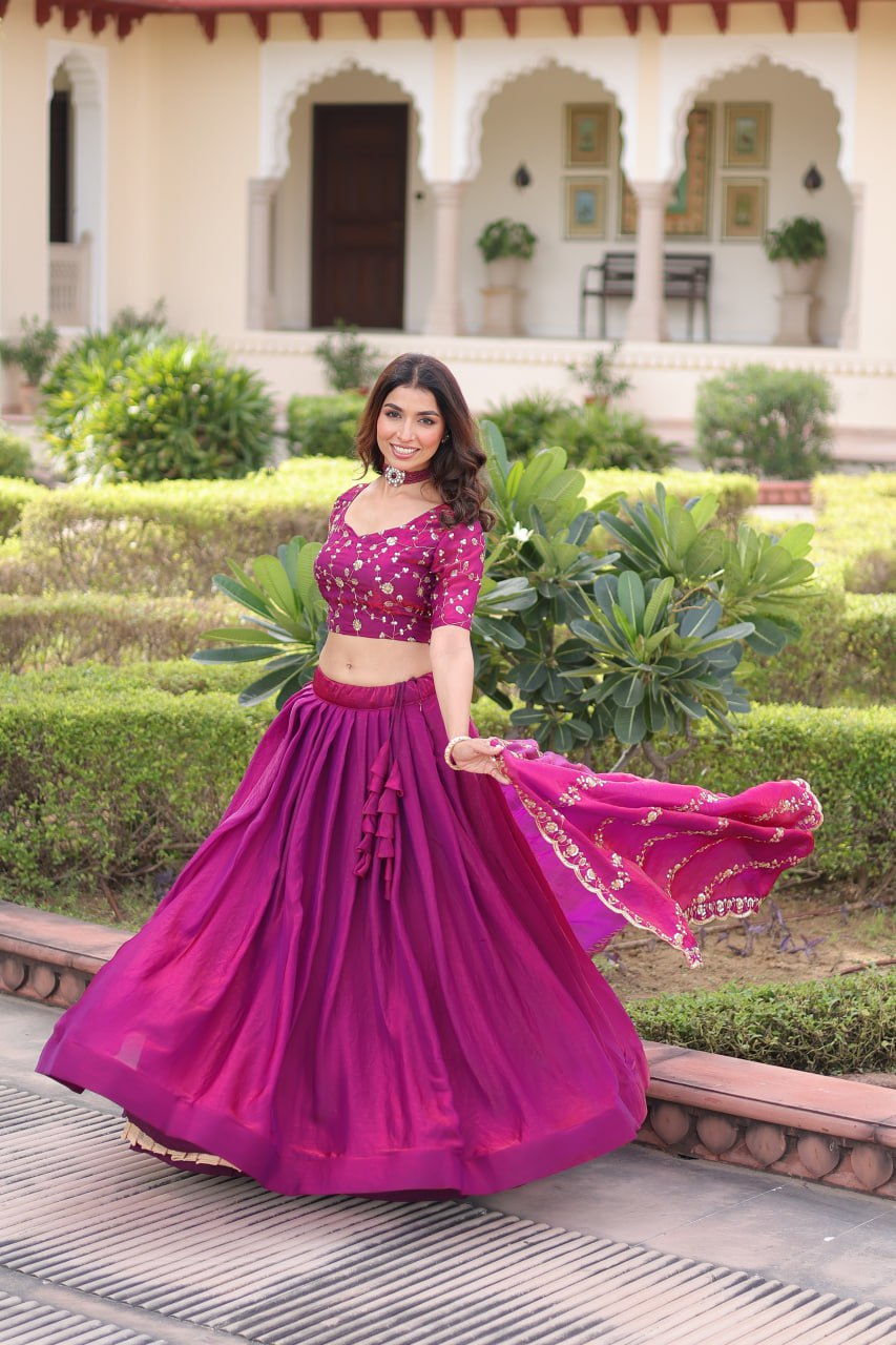 Luxury Thread & Sequins Readymade Lehenga Set