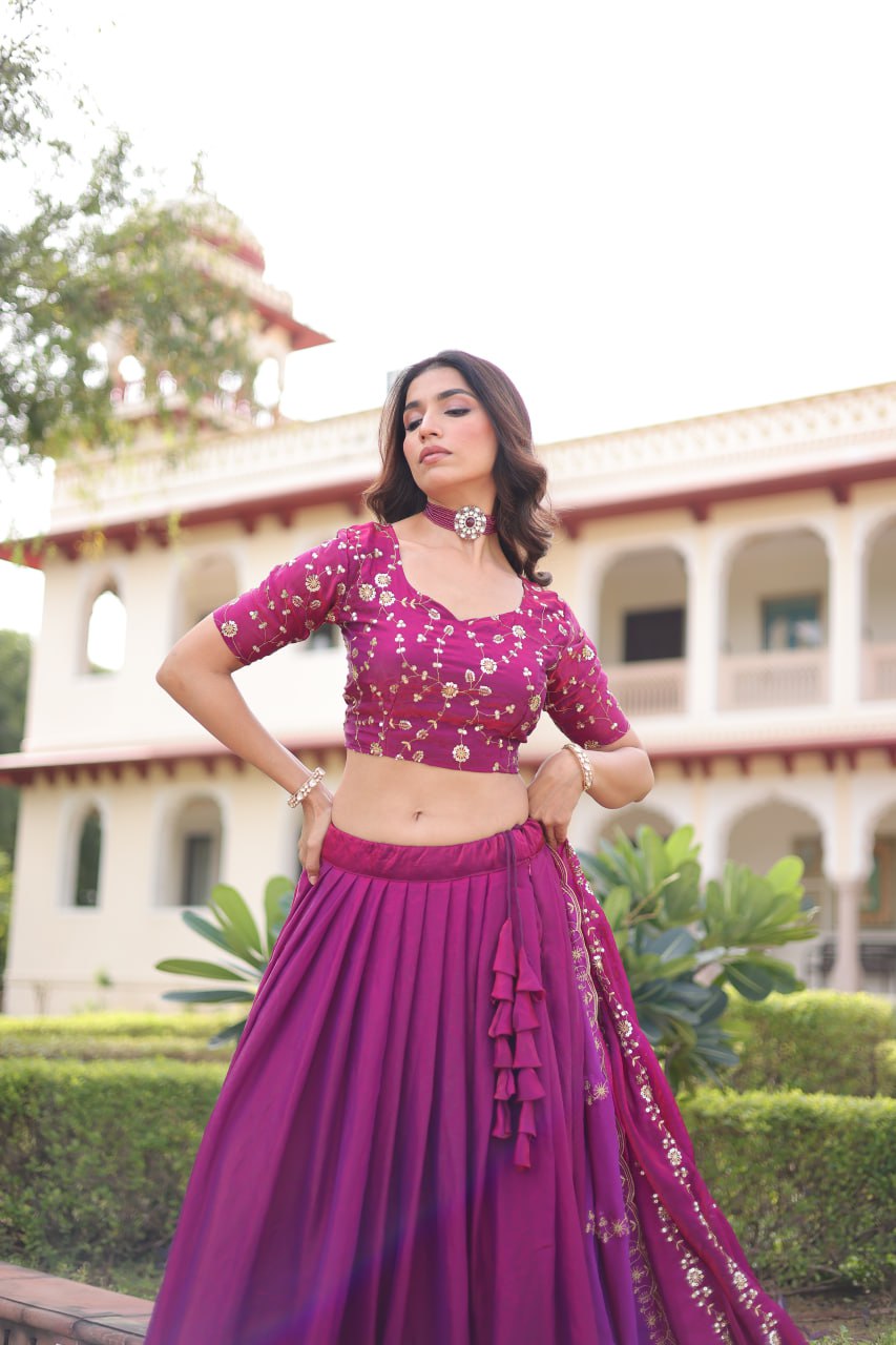 Luxury Thread & Sequins Readymade Lehenga Set