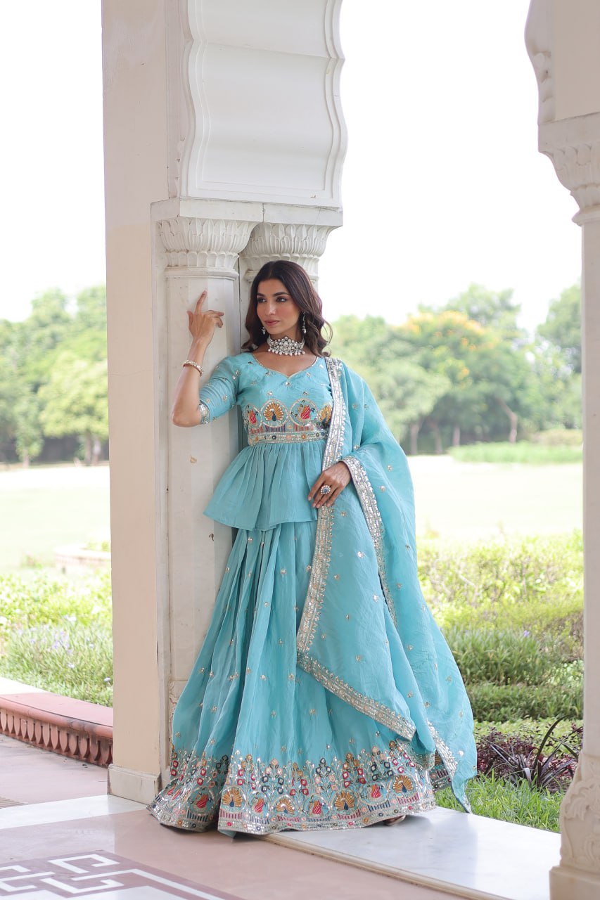 Luxury Thread & Sequins Readymade Lehenga Set