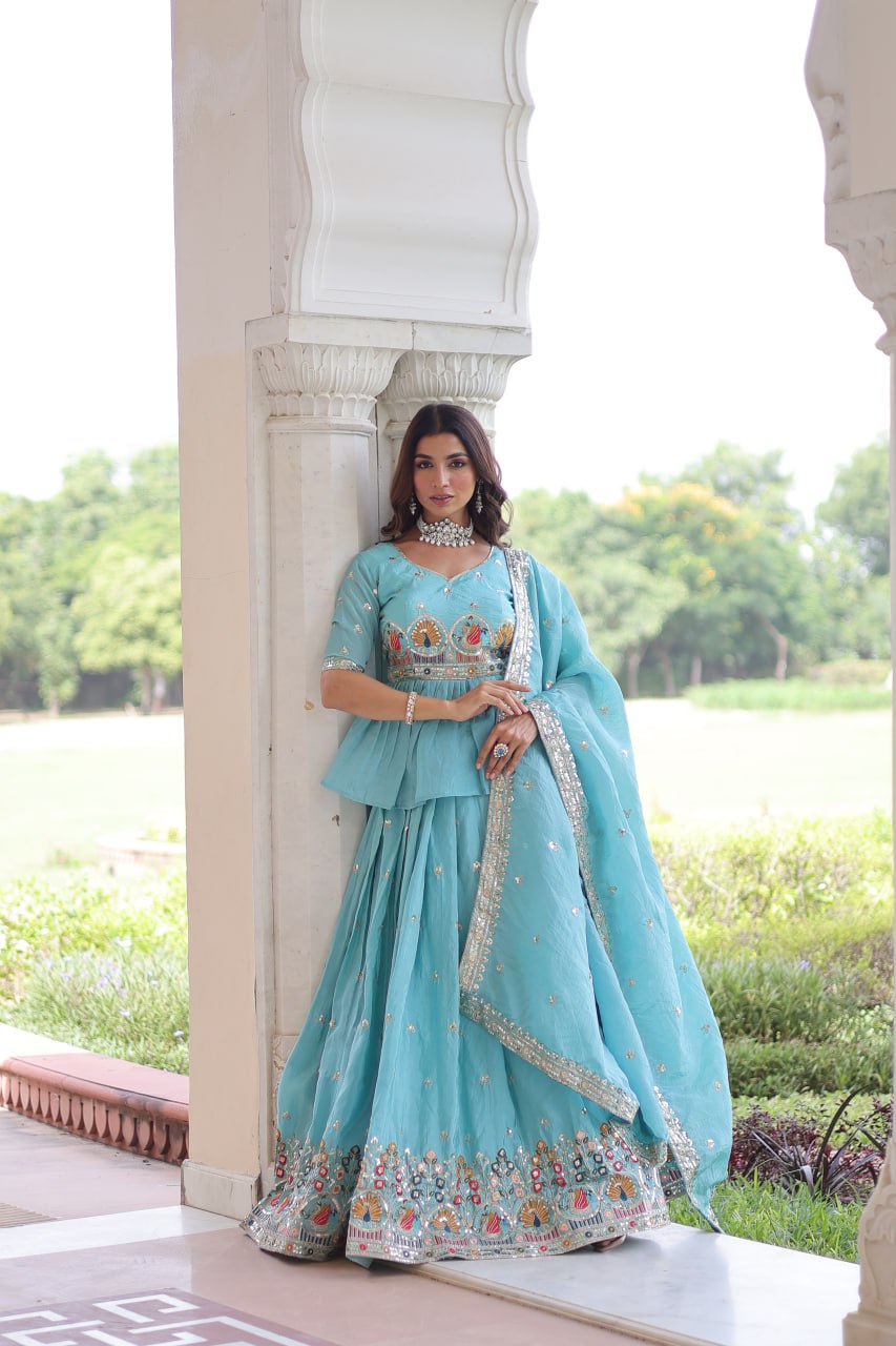 Luxury Thread & Sequins Readymade Lehenga Set