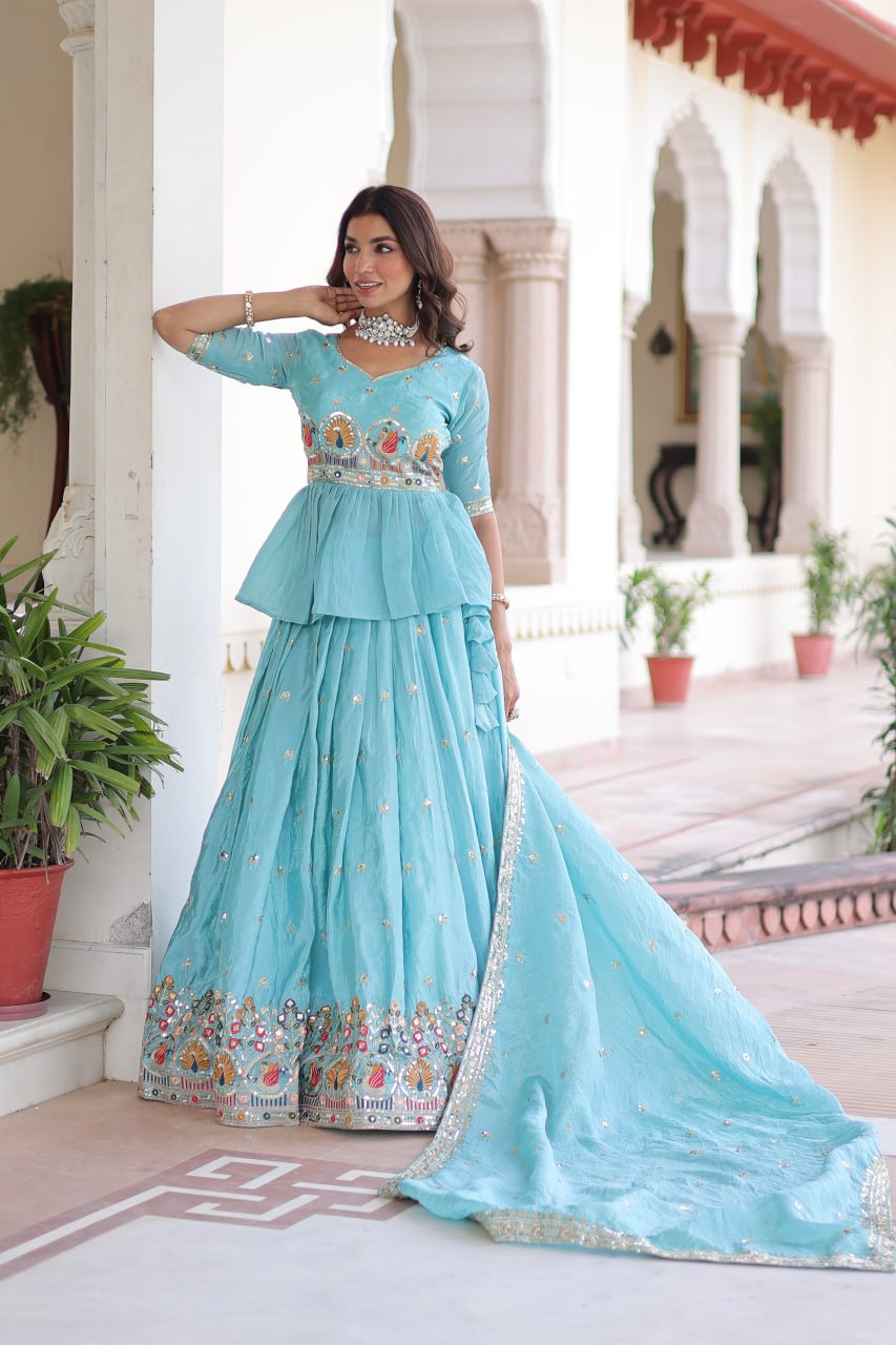 Luxury Thread & Sequins Readymade Lehenga Set