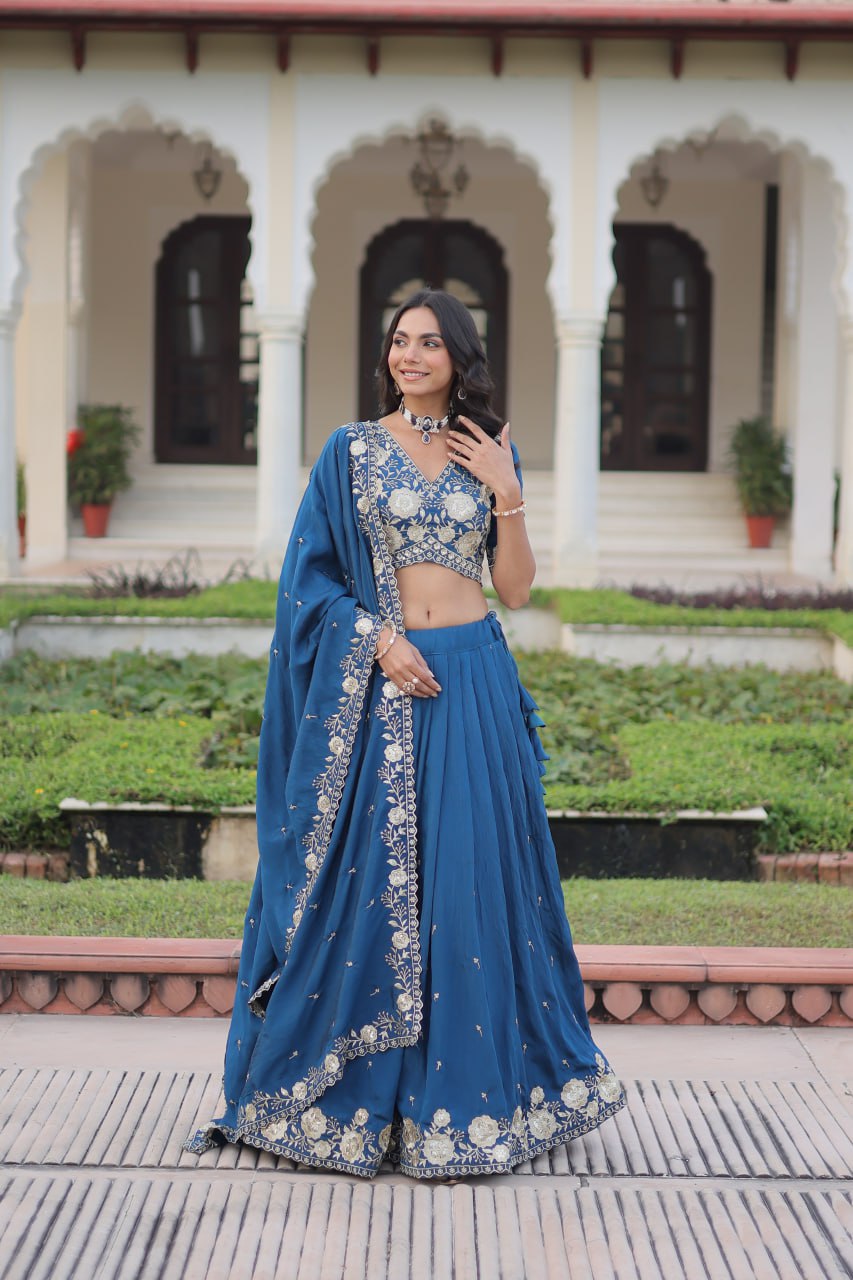 Luxury Thread & Sequins Readymade Lehenga Set