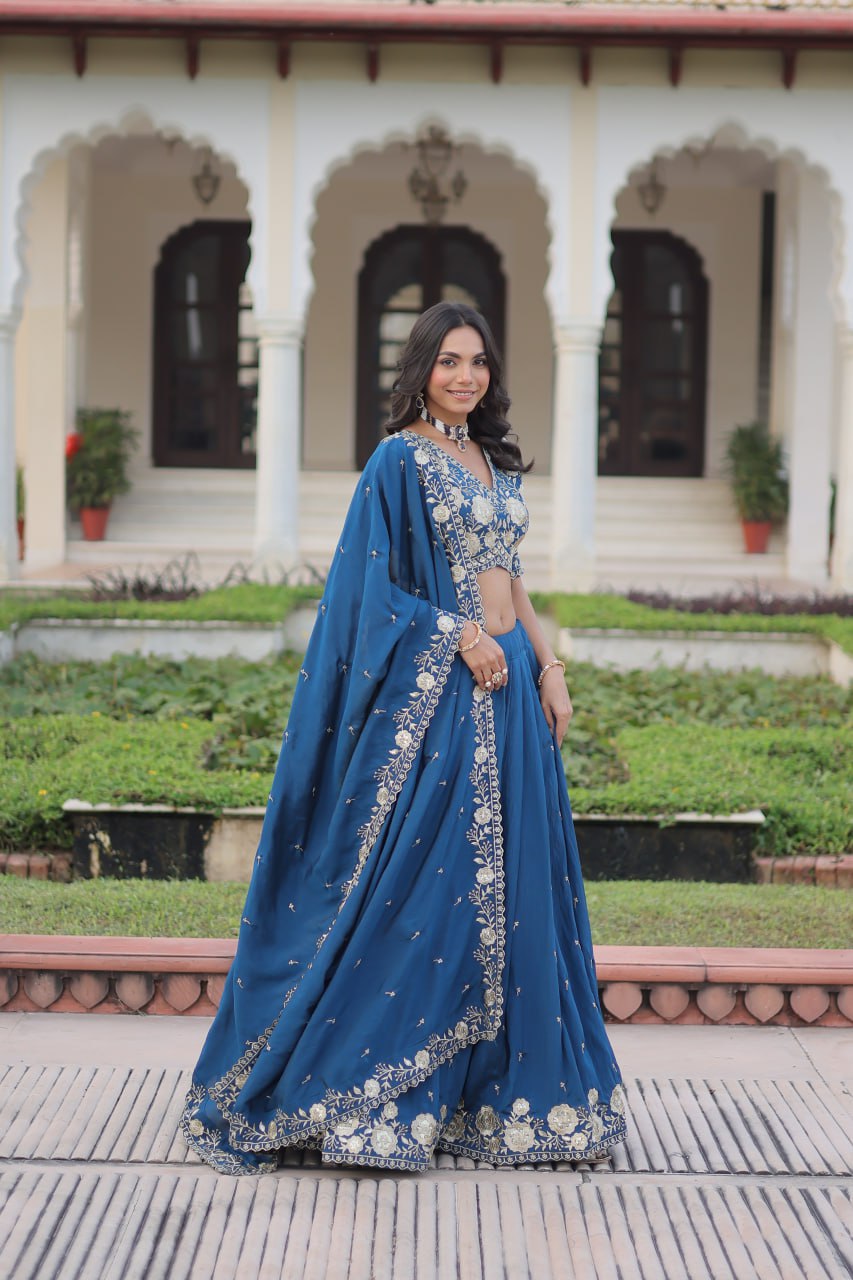 Luxury Thread & Sequins Readymade Lehenga Set